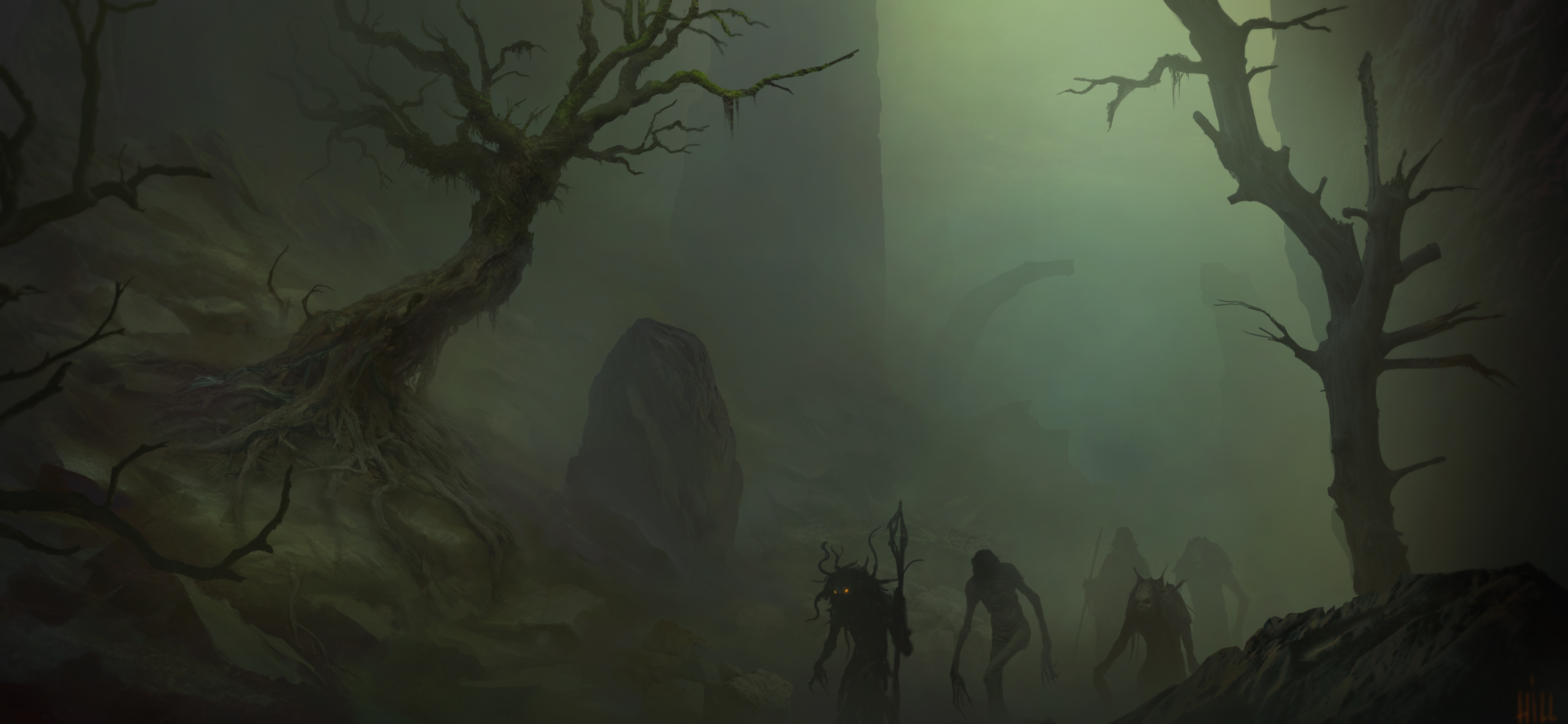 Creepy Fog Tree Undead 3328x1538