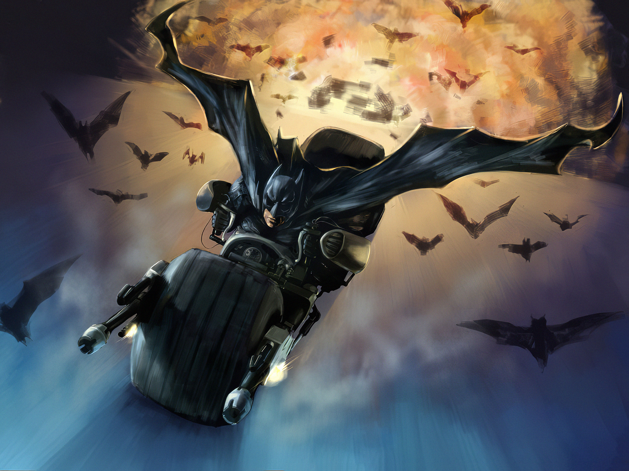 Batman Batpod Dc Comics 2000x1496
