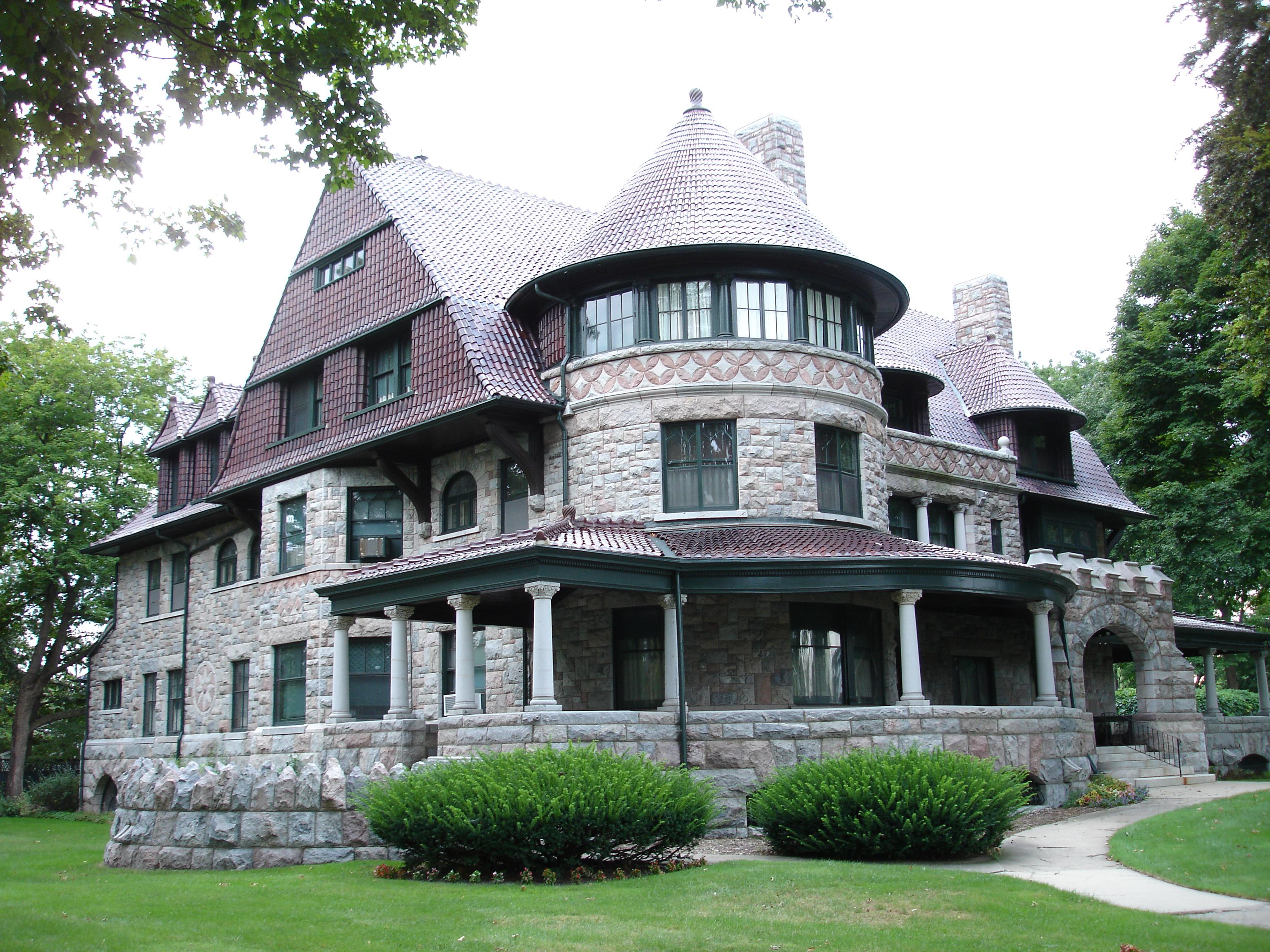 Gray House Man Made Mansion Stone Victorian 3072x2304