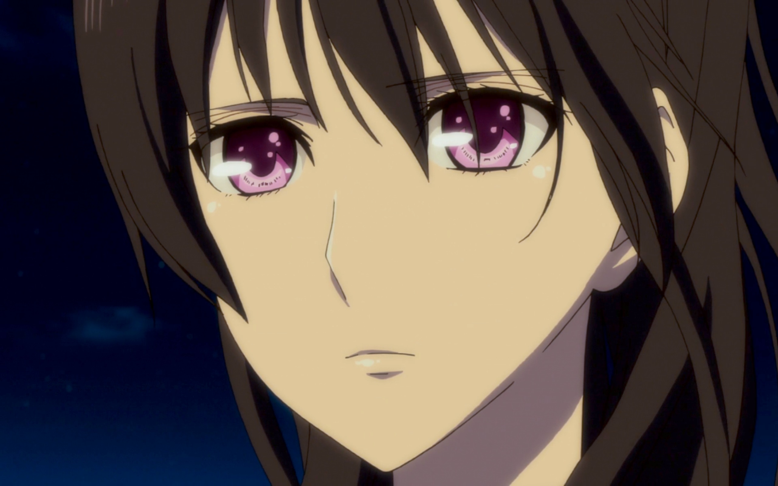 Black Hair Citrus Anime Mei Aihara Purple Eyes Sad 2560x1600