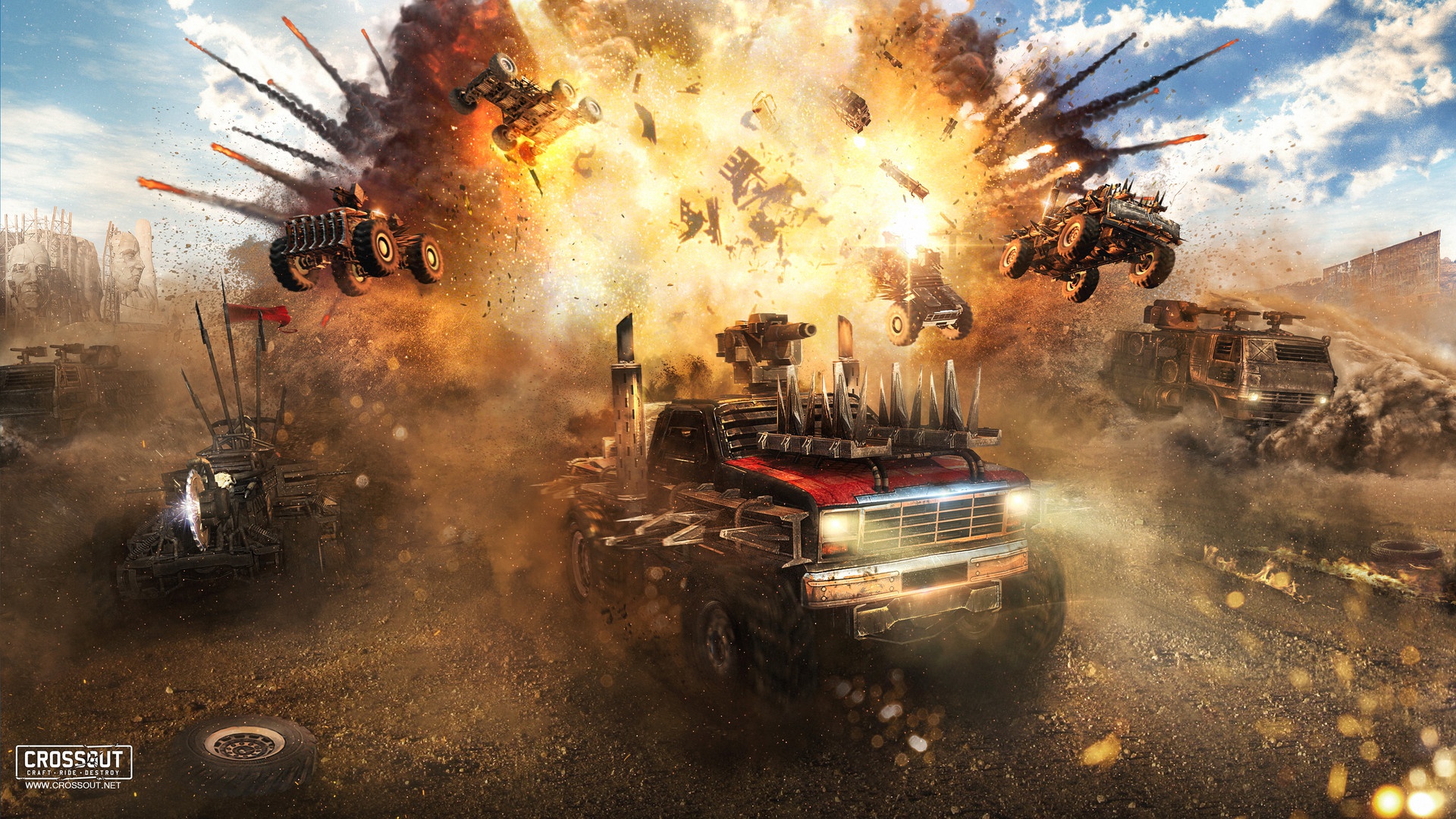 Car Crossout Video Game Explosion 1920x1080