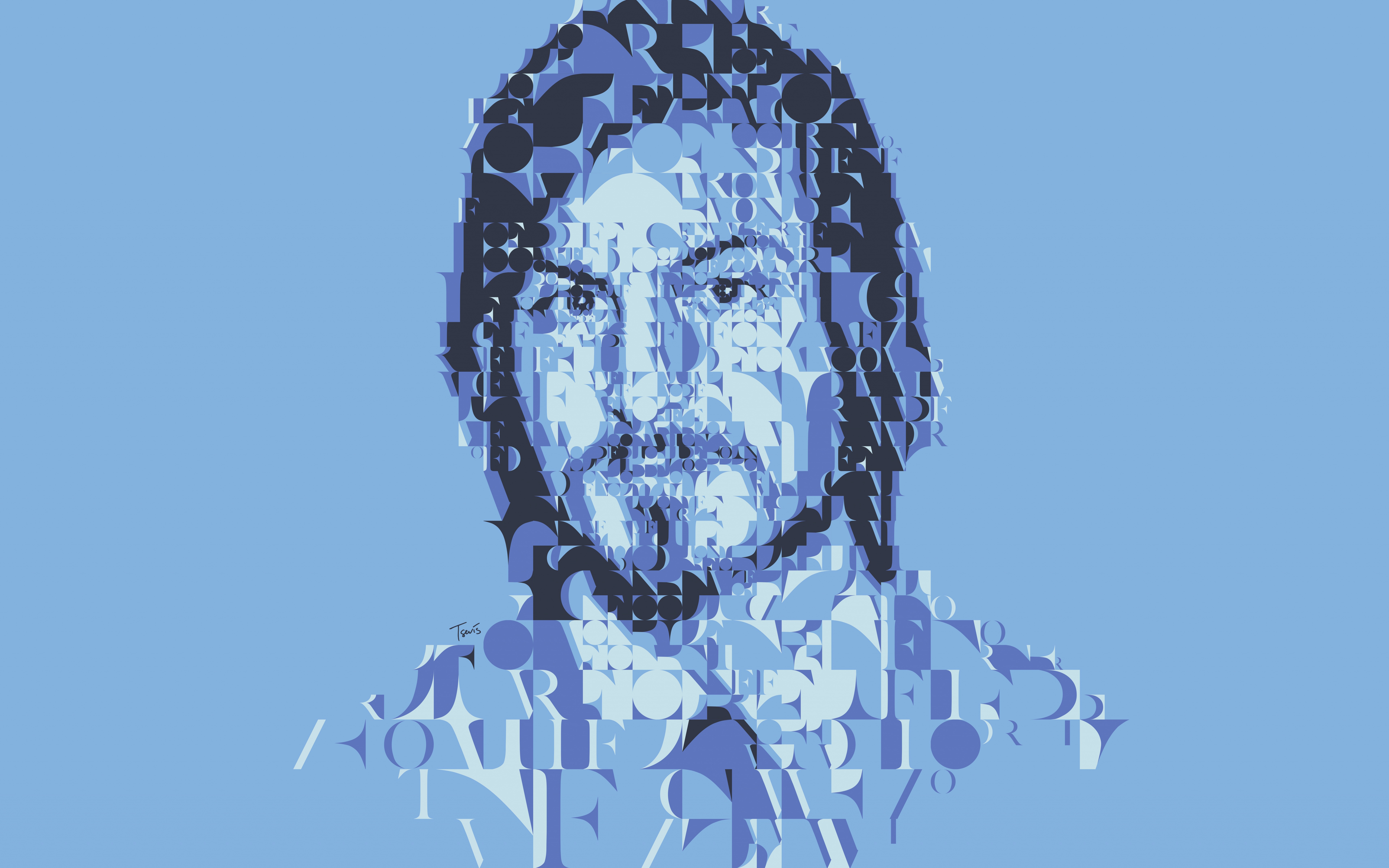 American Artistic Blue Face Steve Jobs 7680x4800
