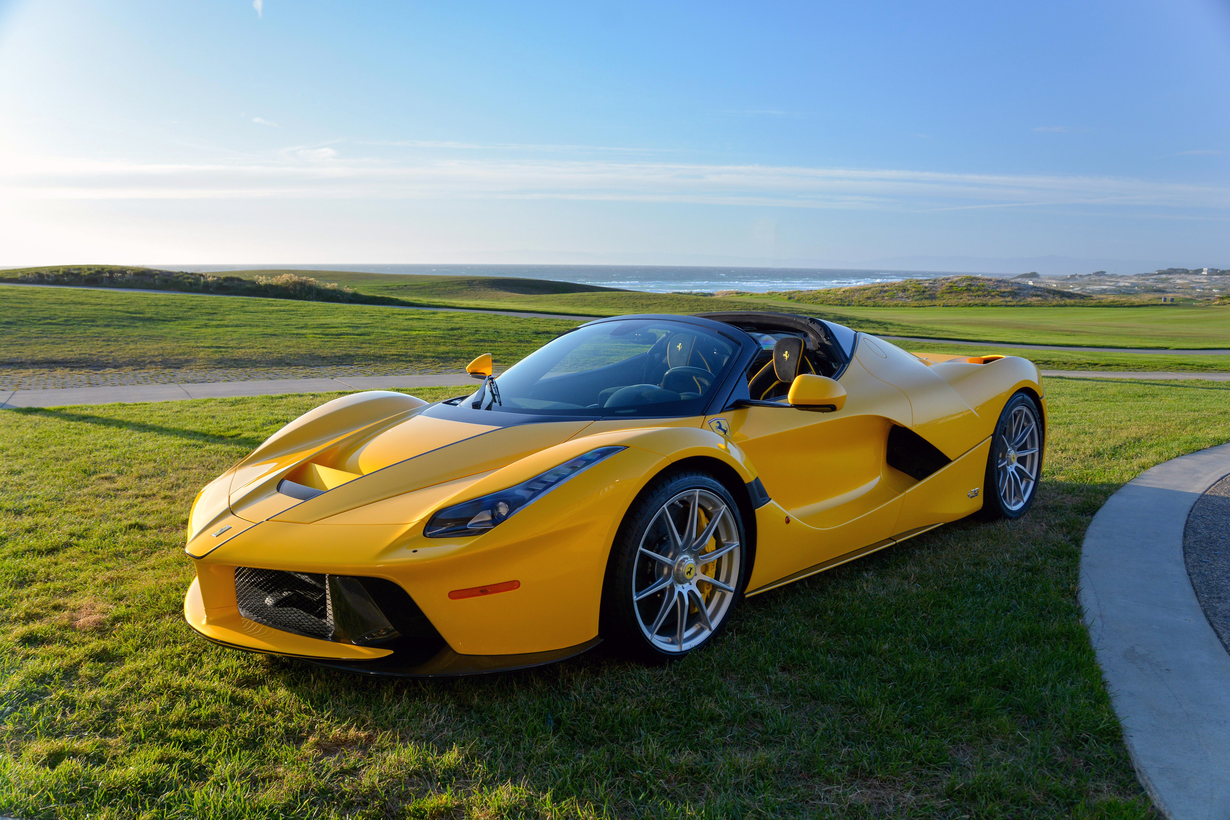 Car Ferrari Ferrari Laferrari Aperta Sport Car Supercar Vehicle Yellow Car 4096x2731