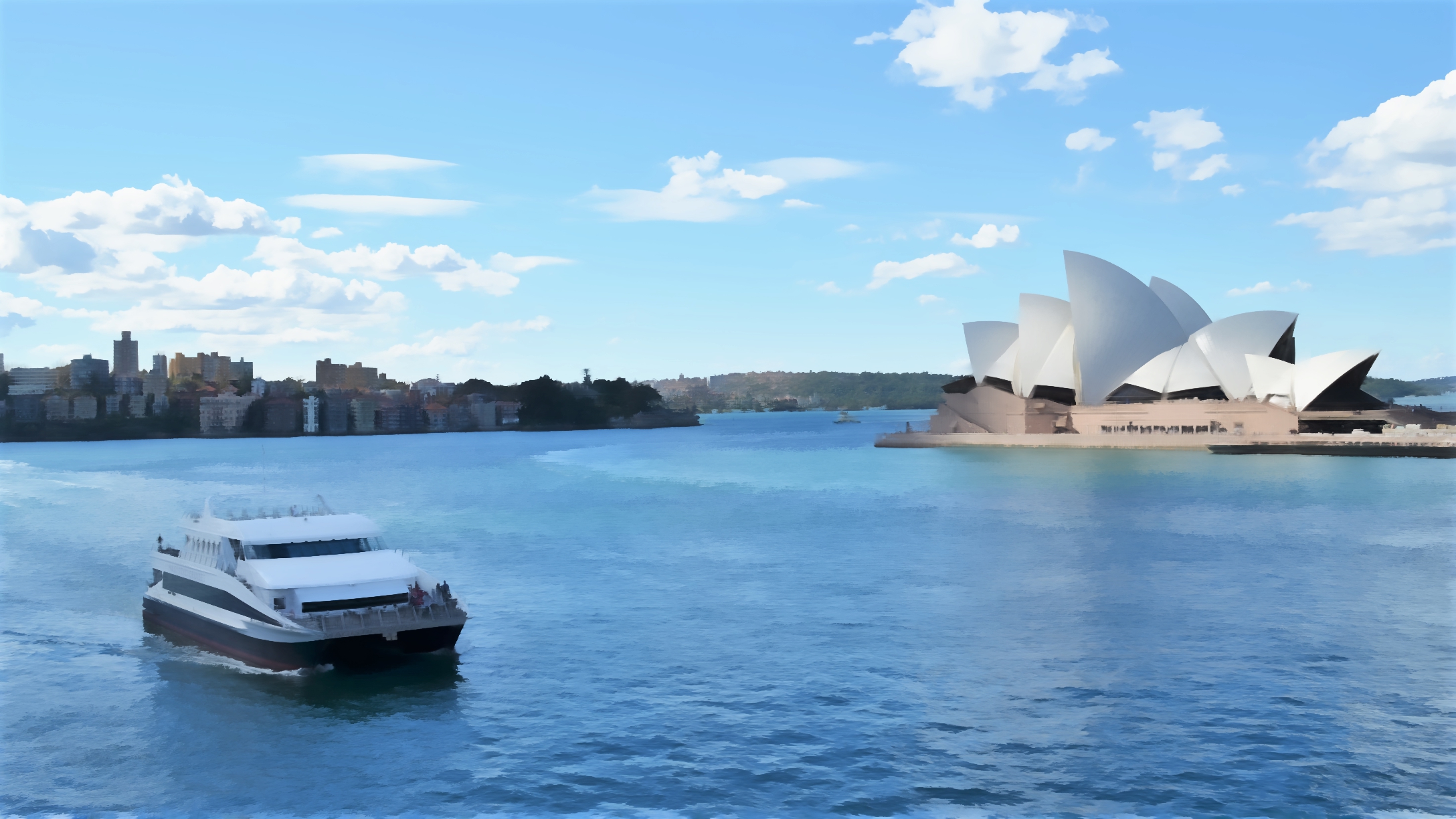 Artistic Ferry Sydney Harbour Sydney Opera House 2176x1224