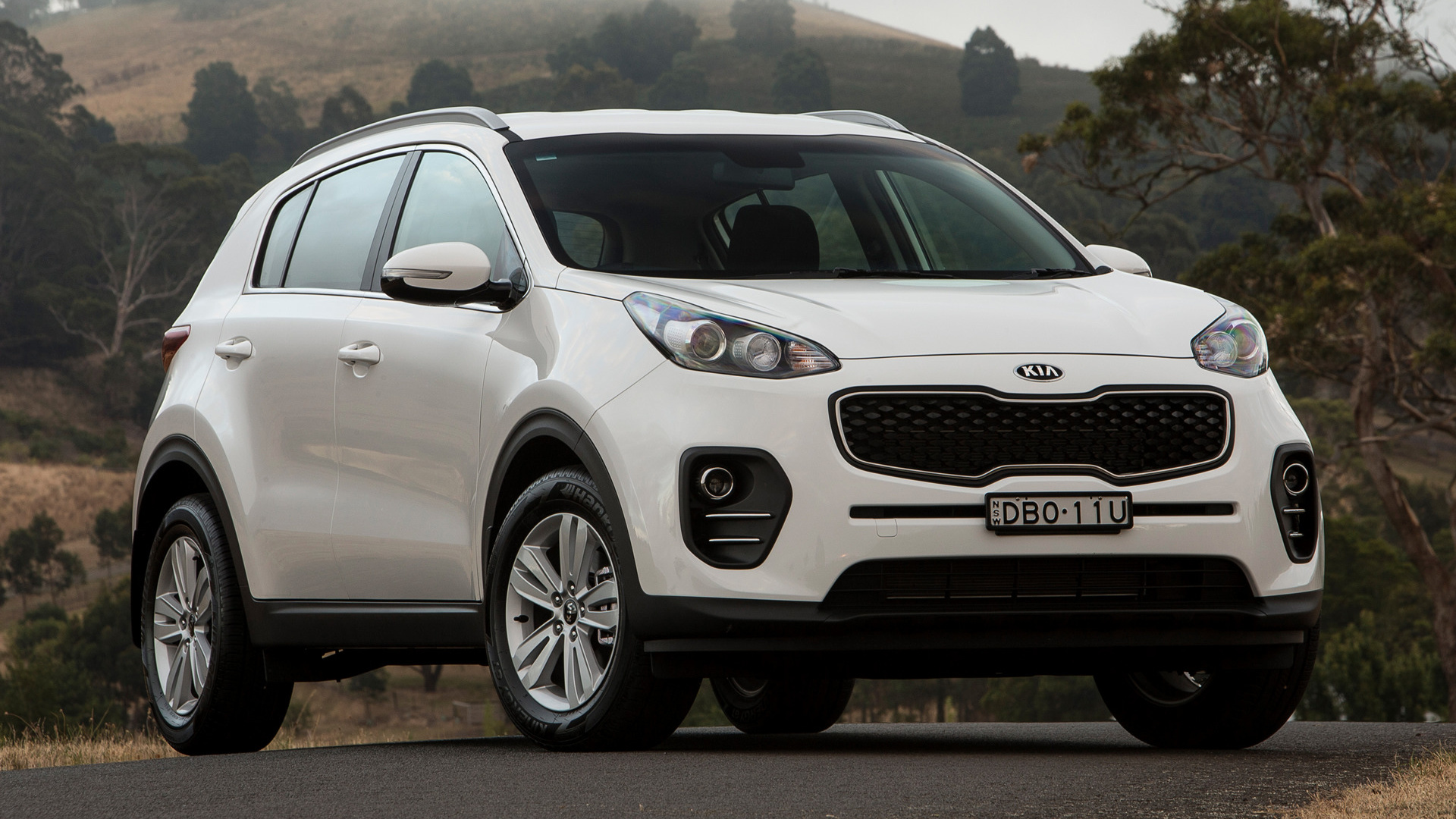 Car Compact Car Kia Sportage Suv White Car 1920x1080