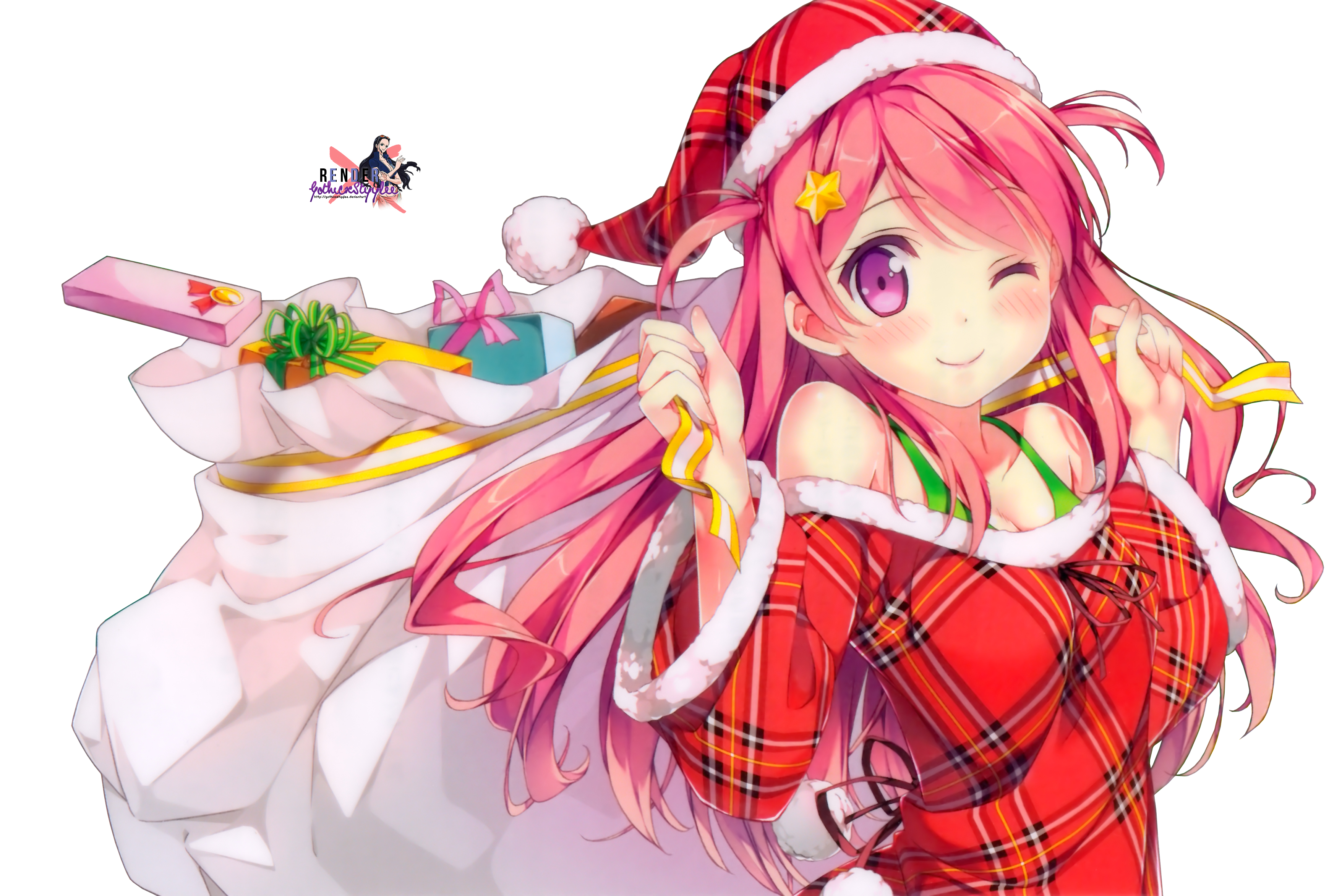 5 Nenme No Houkago Christmas Pink Hair Santa 3478x2346