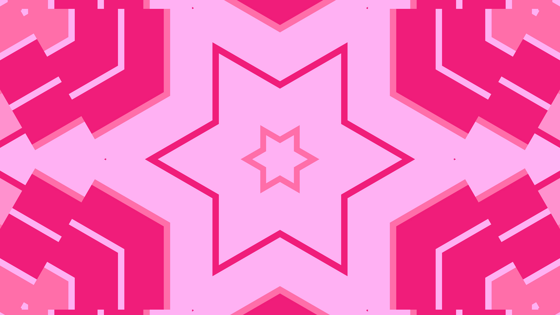 Abstract Artistic Digital Art Kaleidoscope Pattern Pink Shapes Star 1920x1080