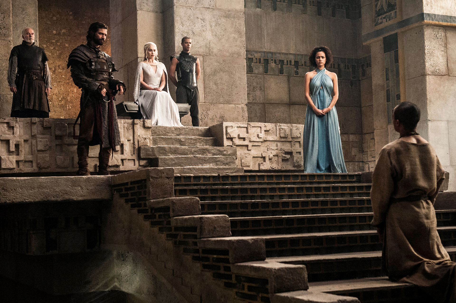 Barristan Selmy Daario Naharis Daenerys Targaryen Emilia Clarke Game Of Thrones Grey Worm Ian Mcelhi 1920x1276