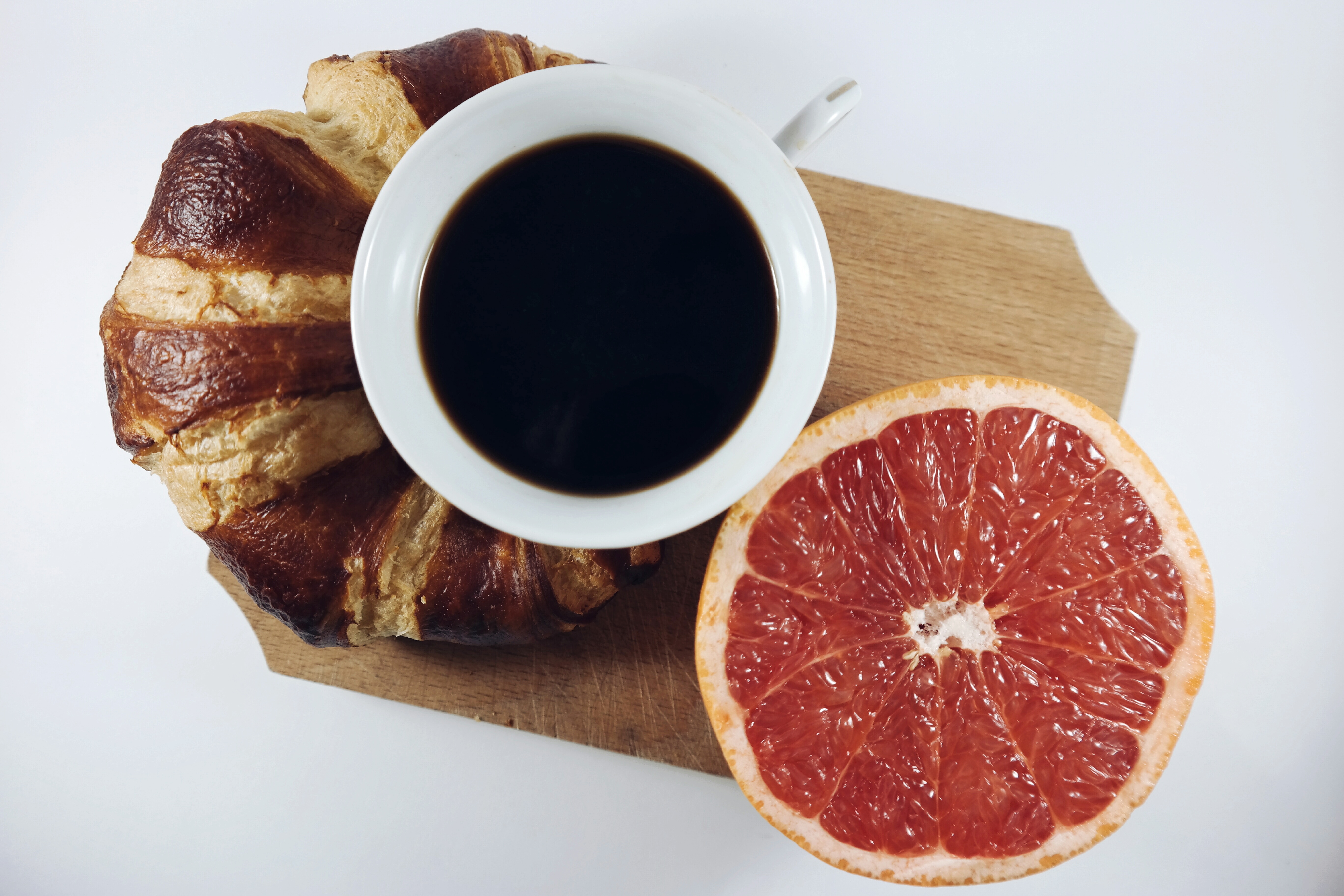 Breakfast Coffee Croissant Cup Grapefruit 5472x3648