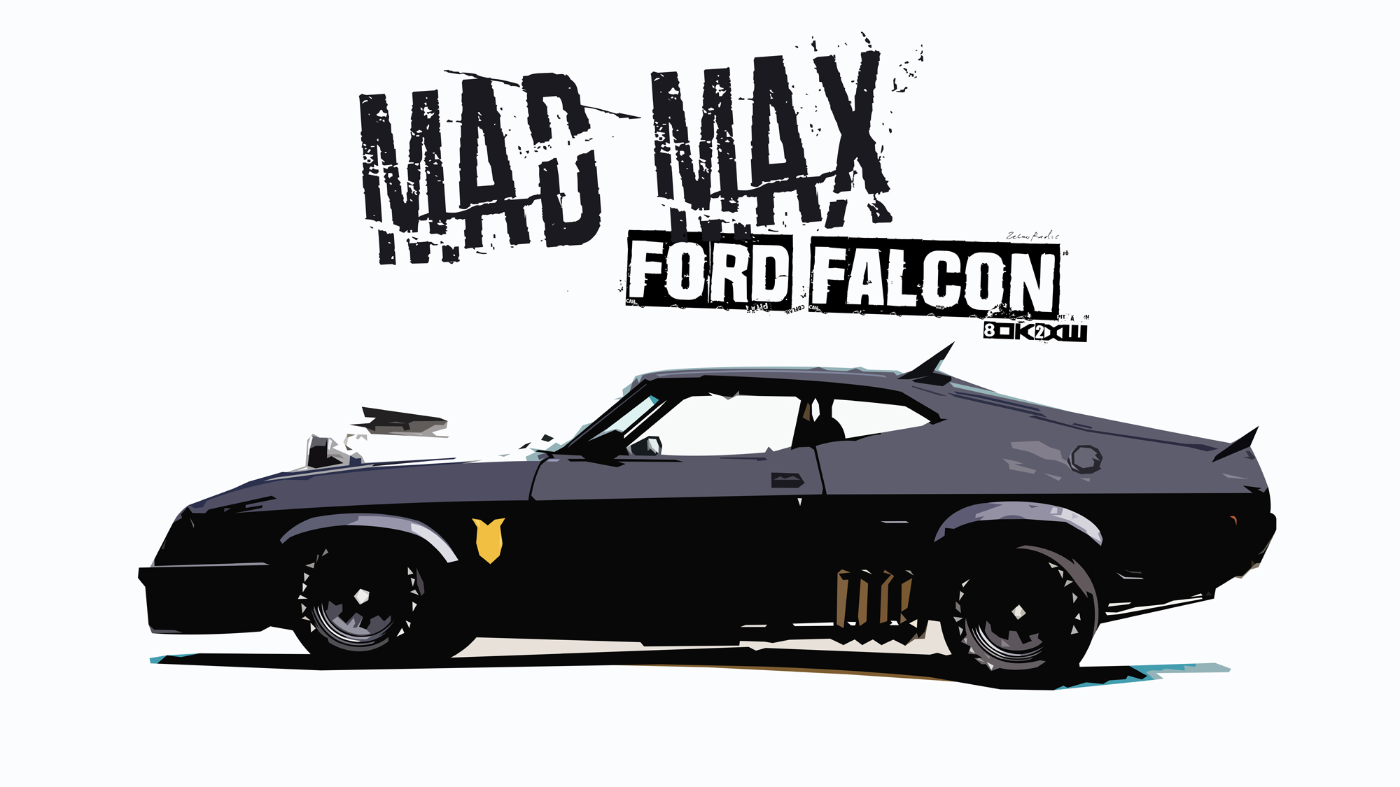 Digital Art Ford Ford Falcon Mad Max Movie 2000x1125