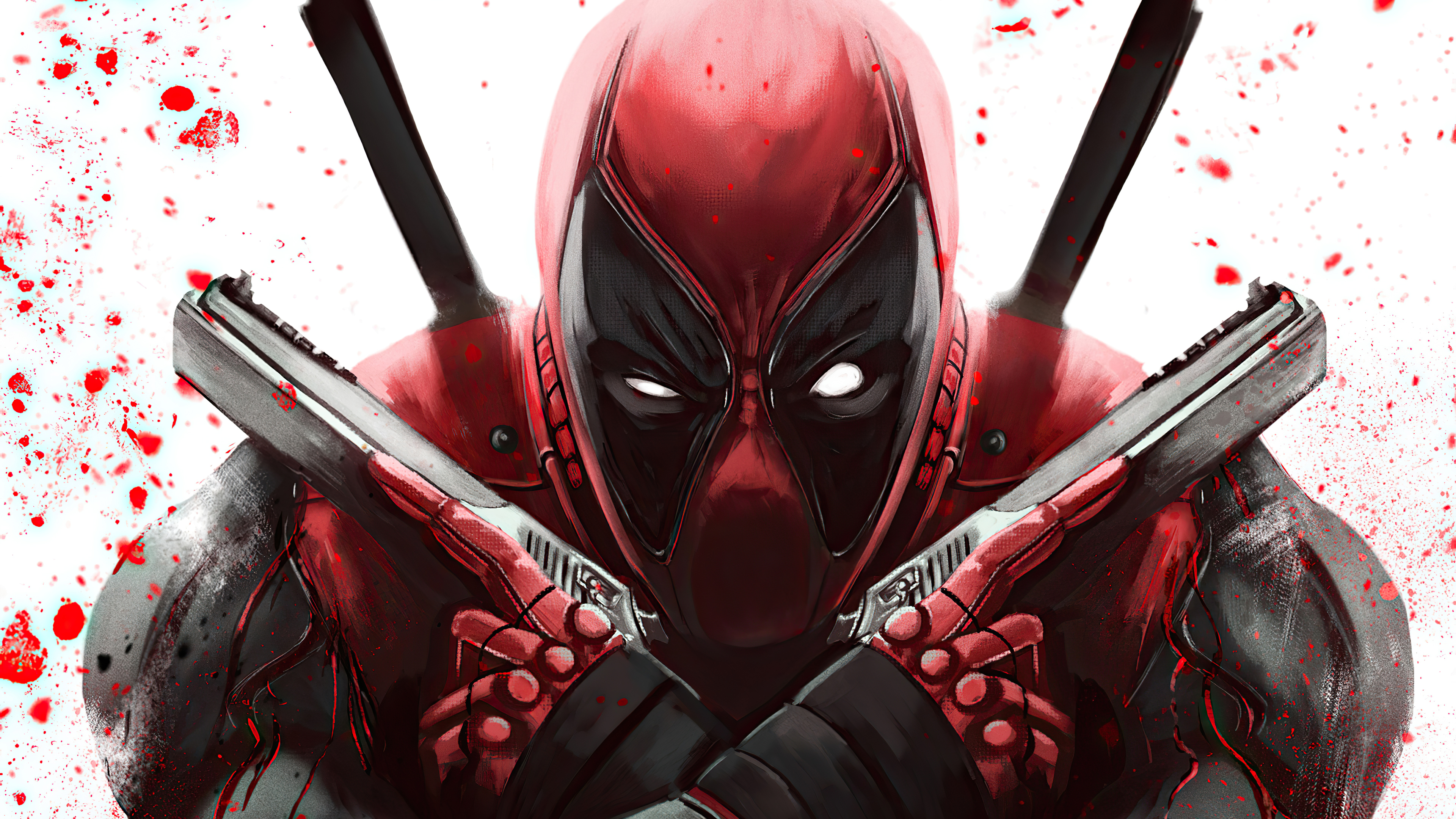 Deadpool Deadpool 2 Kitana Fan Art Artwork Digital Art Digital Painting White Background 3840x2160