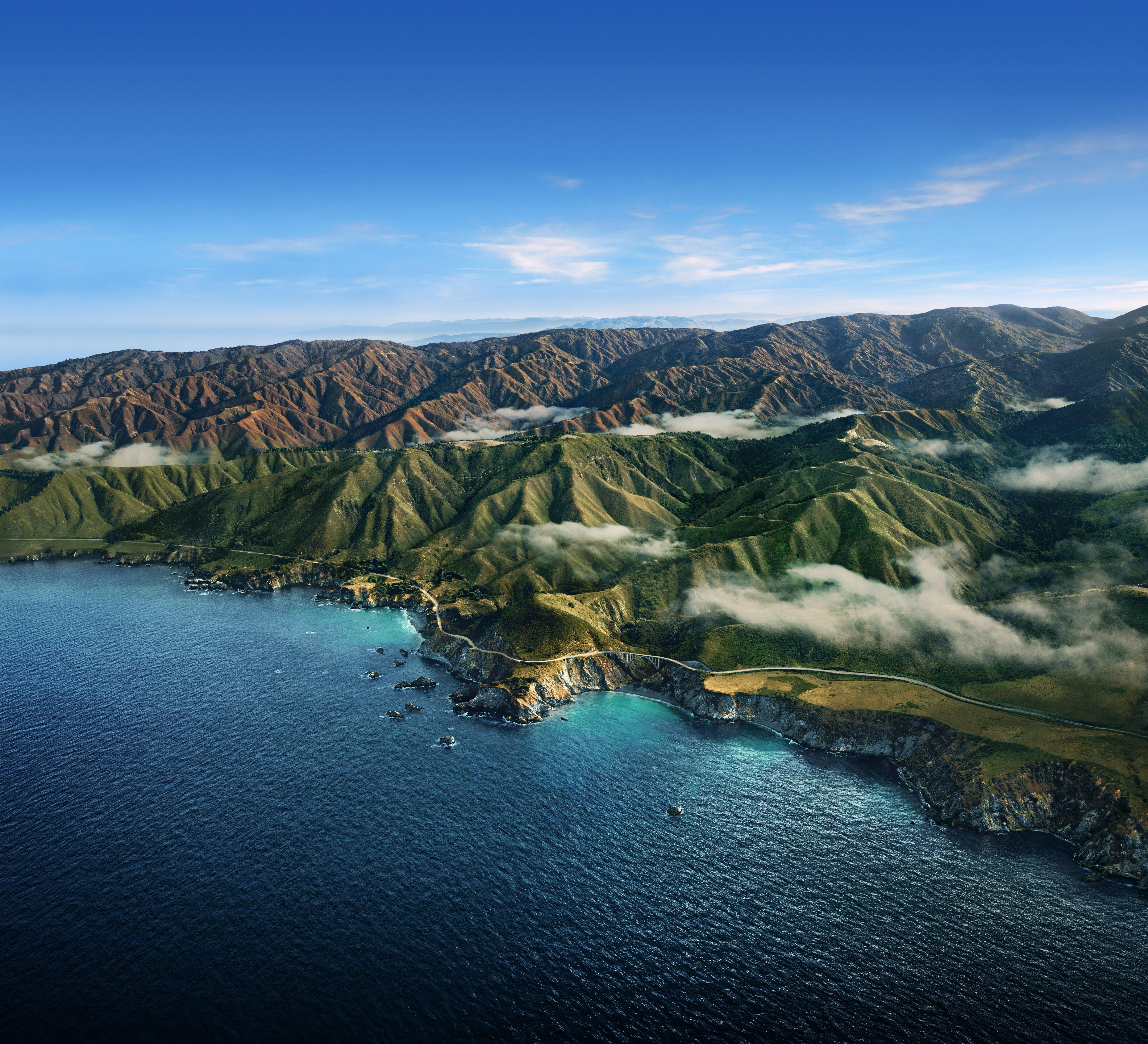Aerial Apple Inc Big Sur Cloud Coastline Landscape Mountain Ocean 6016x5469