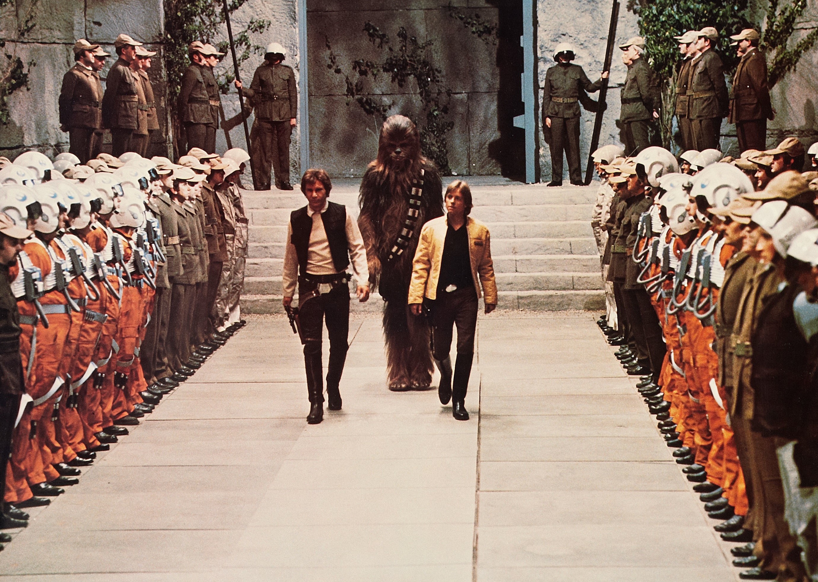 Chewbacca Han Solo Harrison Ford Luke Skywalker Mark Hamill 2758x1963