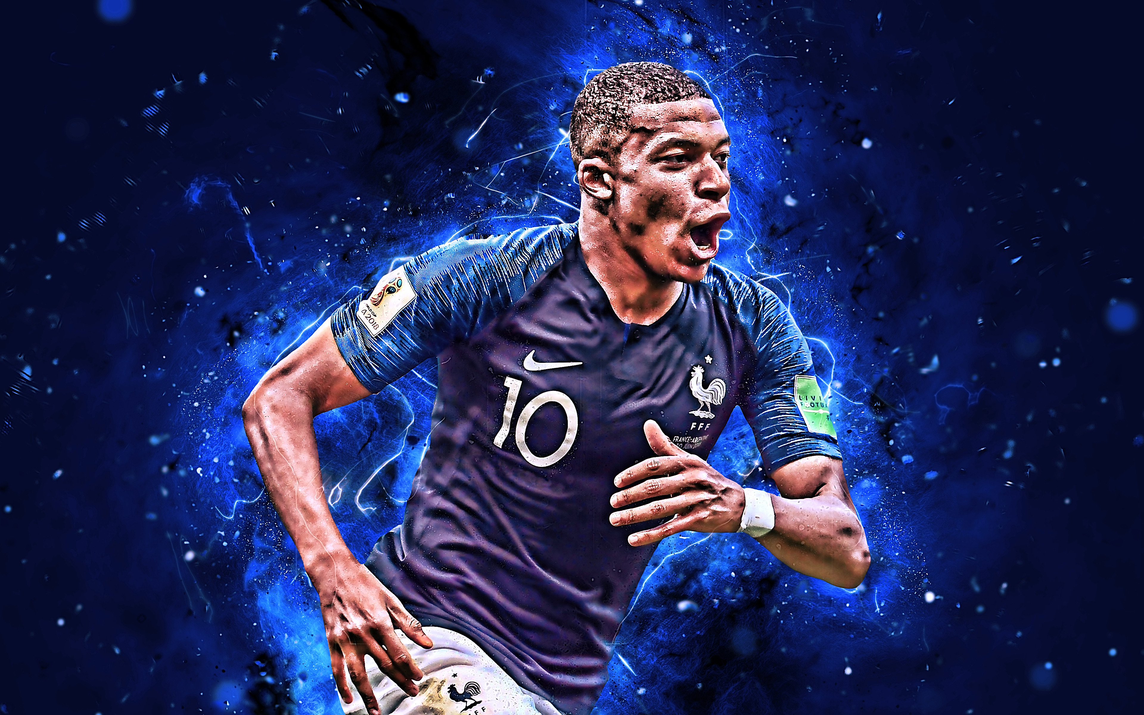 France National Football Team Kylian Mbappe Soccer 3840x2400