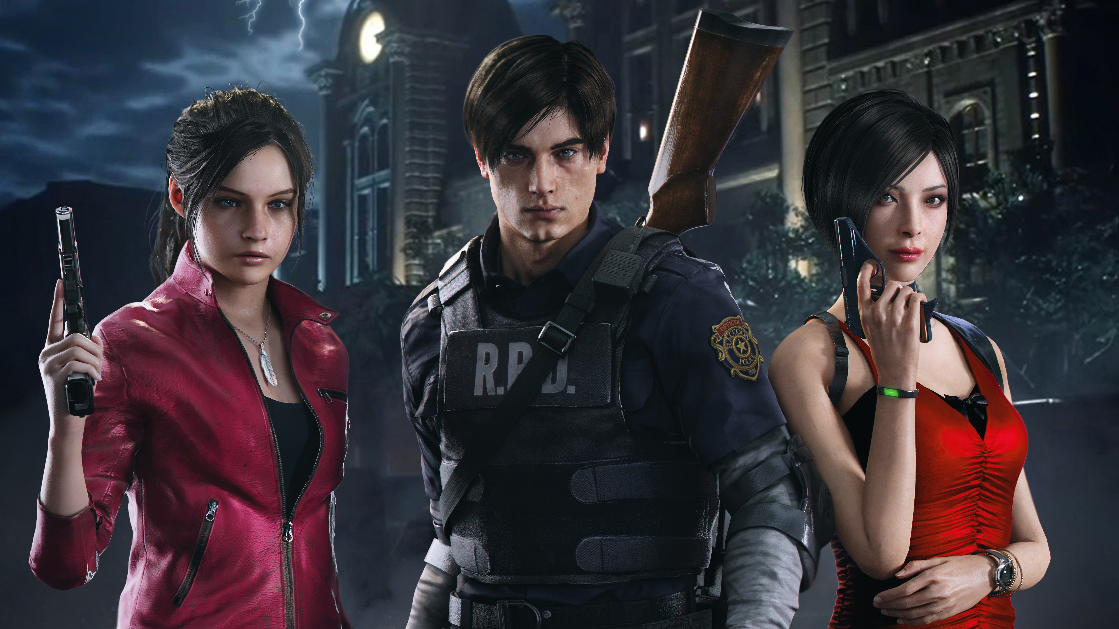 Ada Wong Claire Redfield Leon S Kennedy Resident Evil Resident Evil 2 2019 3840x2160