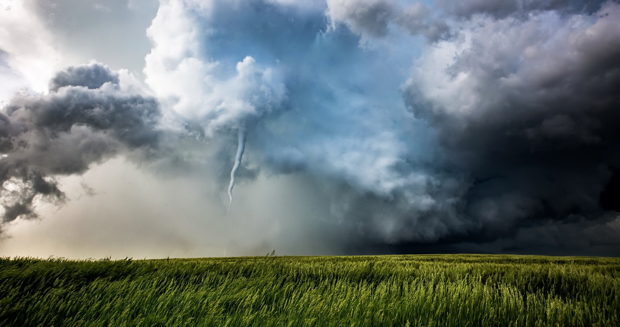 Cloud Field Nature Storm Tornado 2048x1080