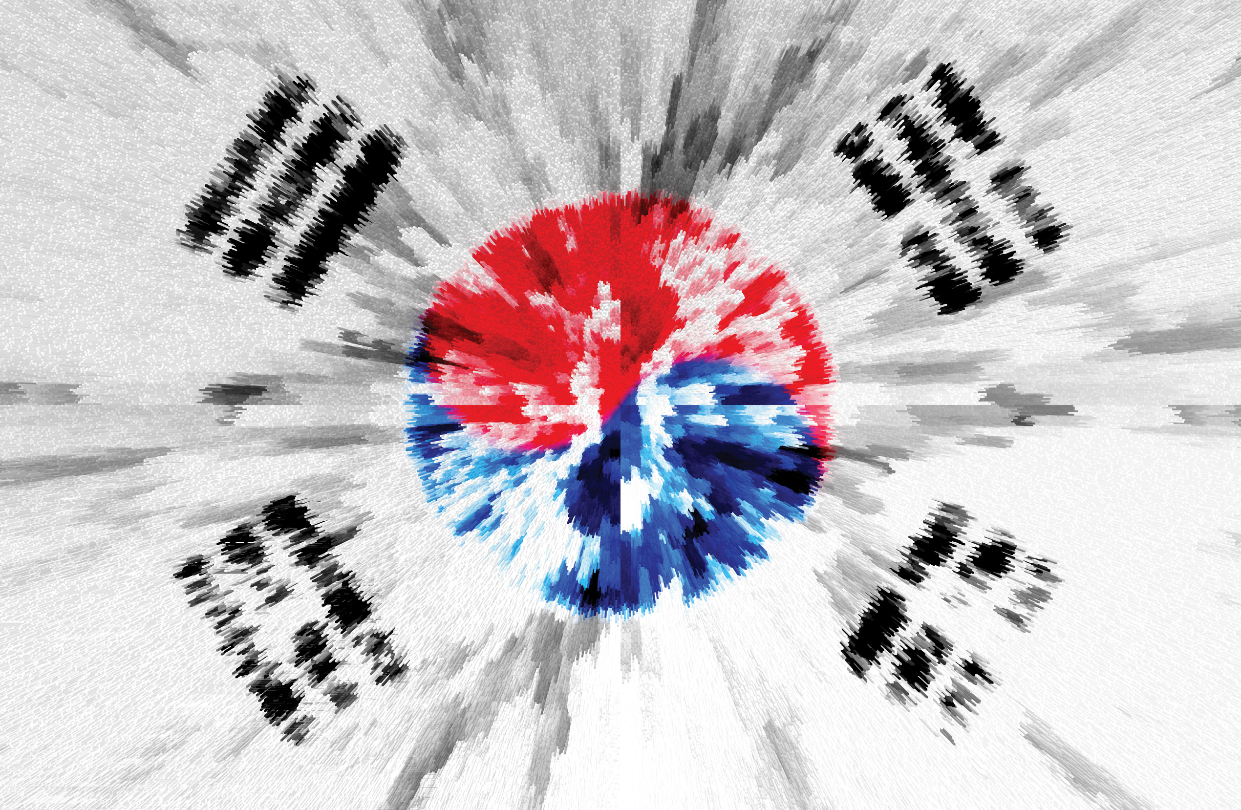 Artistic Blue Flag Korea Red South Korea White 2540x1658