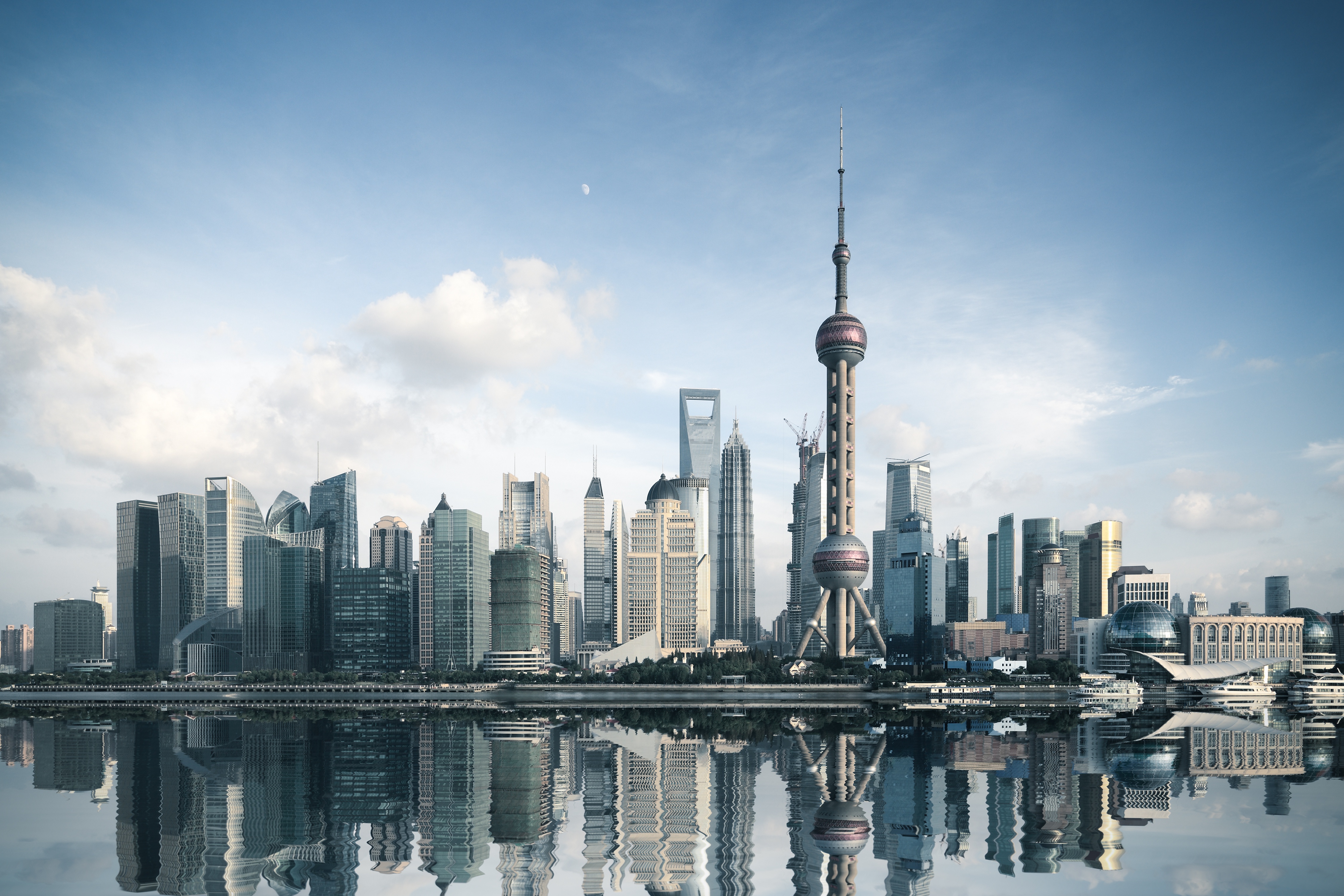 Building China City Reflection Shanghai Skyscraper 4500x3000