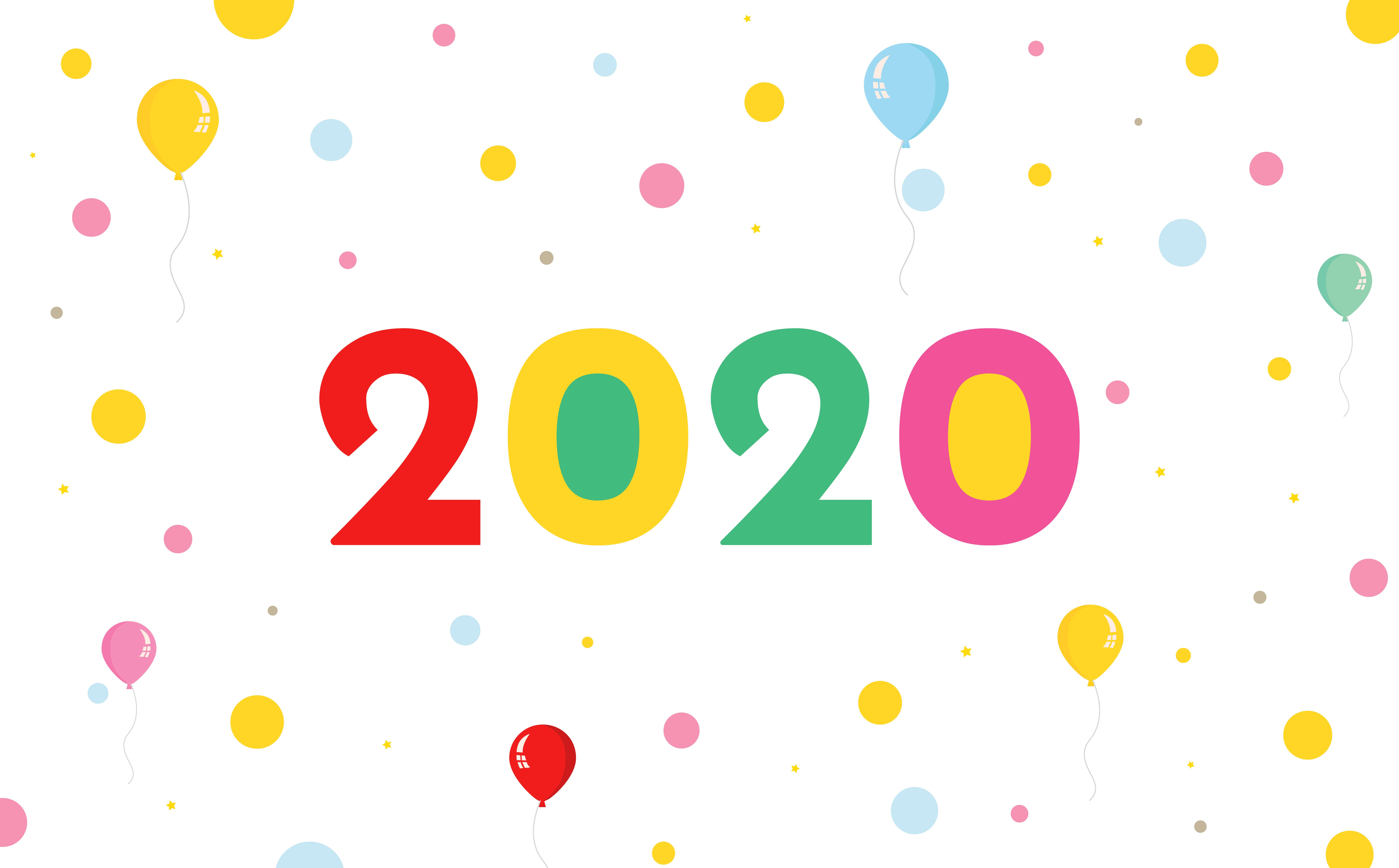 Balloon New Year 2020 7680x4769