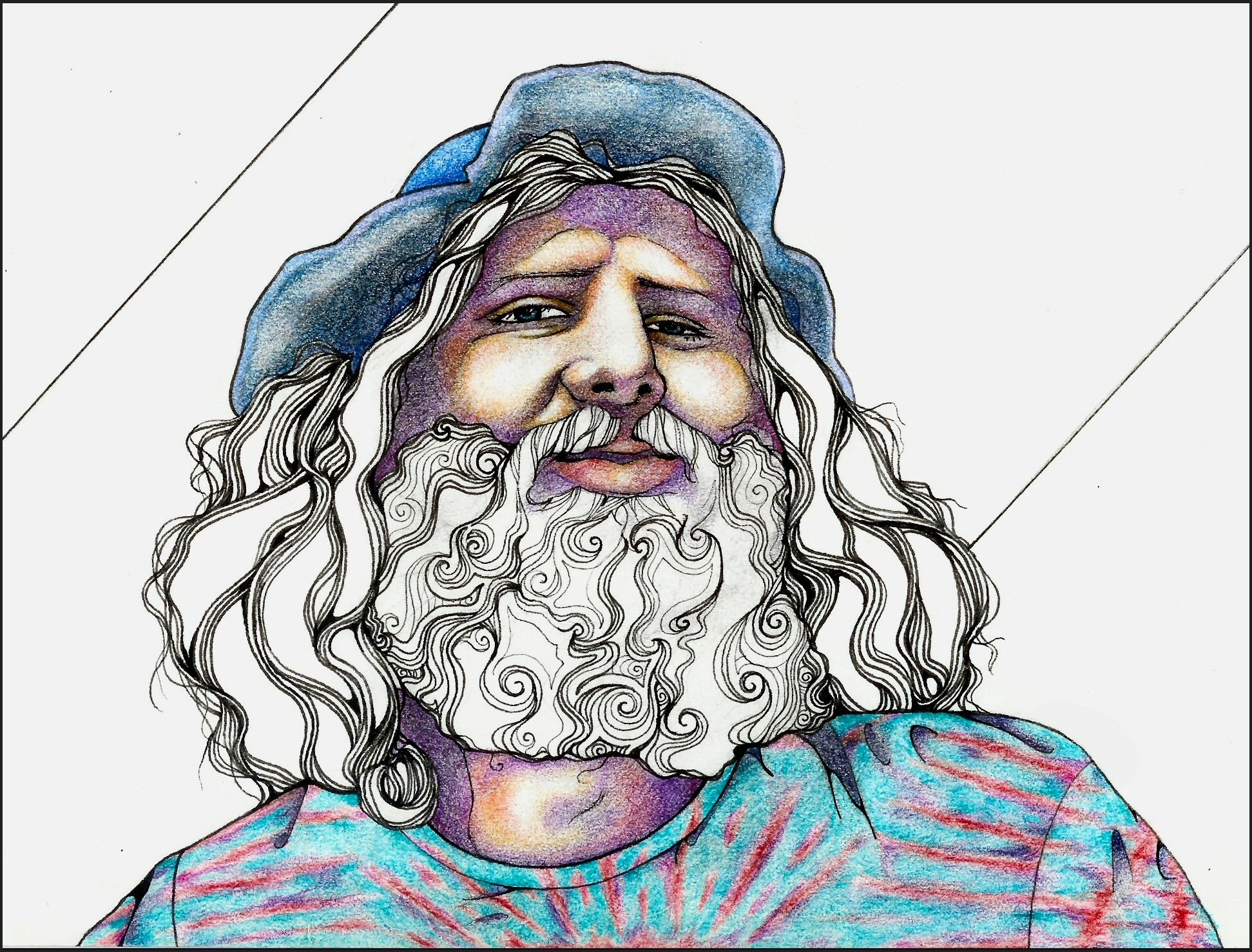 Artistic Beard Drawing Hat Man 1943x1479
