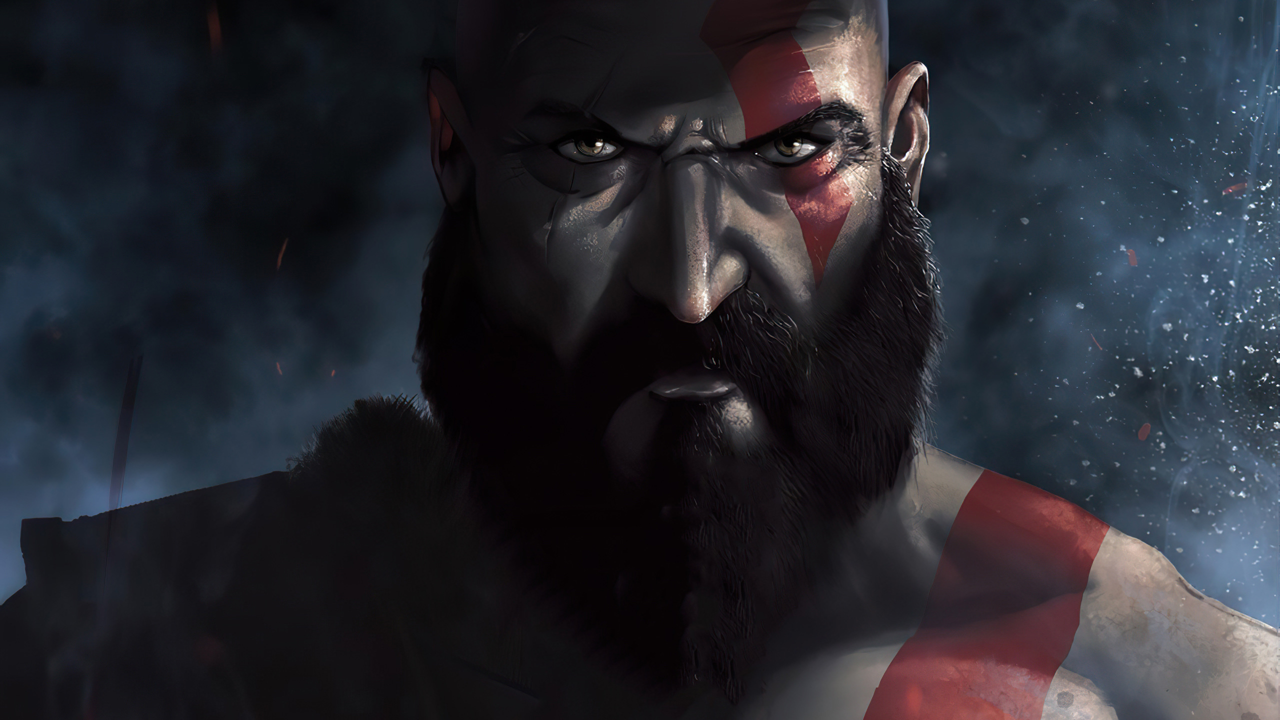 Beard Face God Of War 2018 Kratos God Of War Man 2560x1440