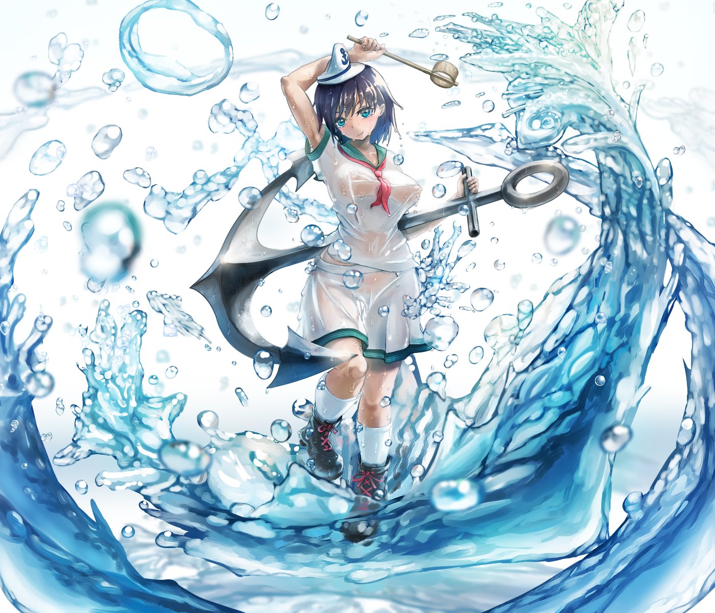 Wet Touhou Murasa Minamitsu Anchors Sailor Anime 1400x1200