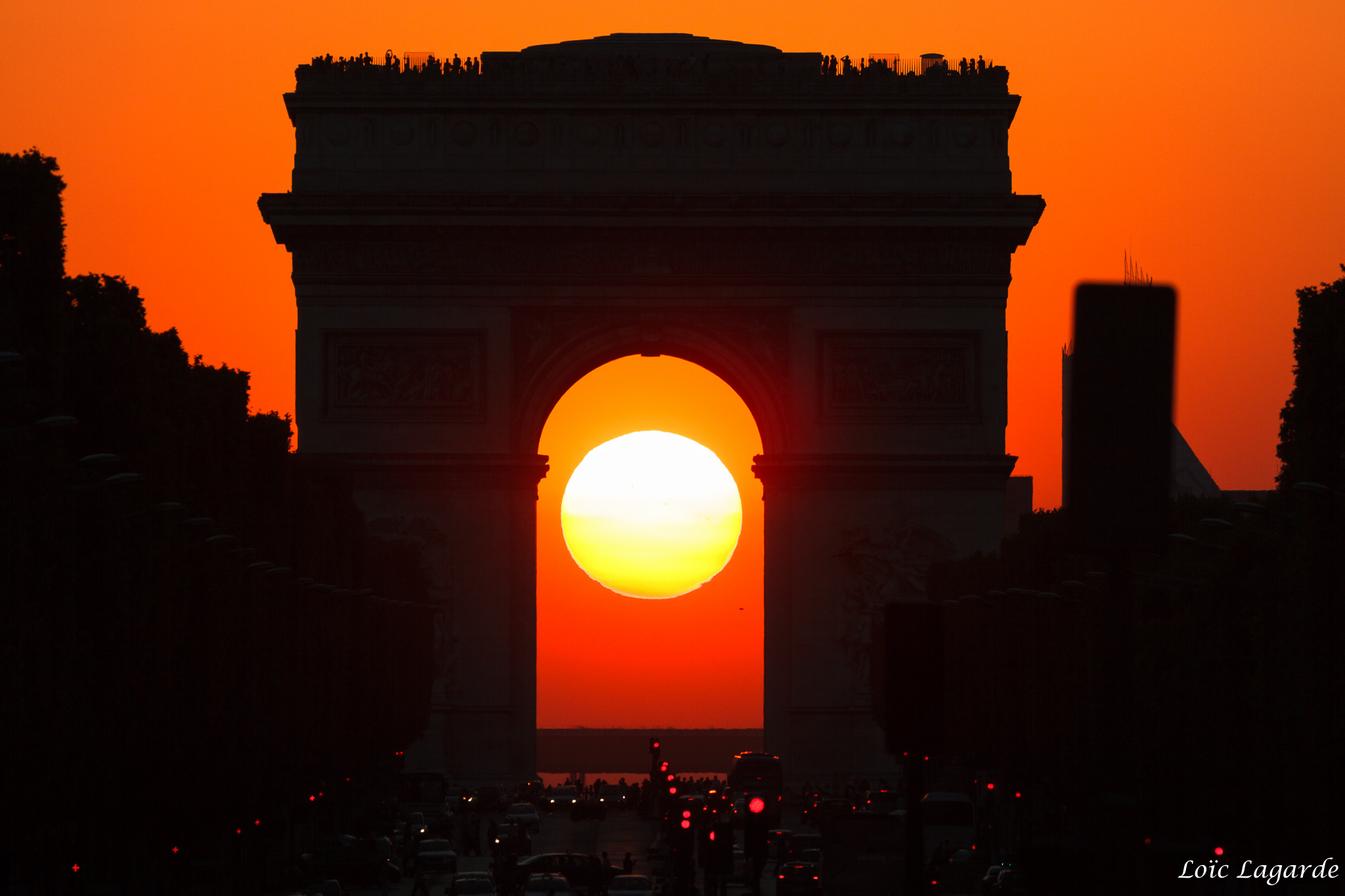 Arc De Triomphe Monument Paris Silhouette Sun Sunset 2048x1365