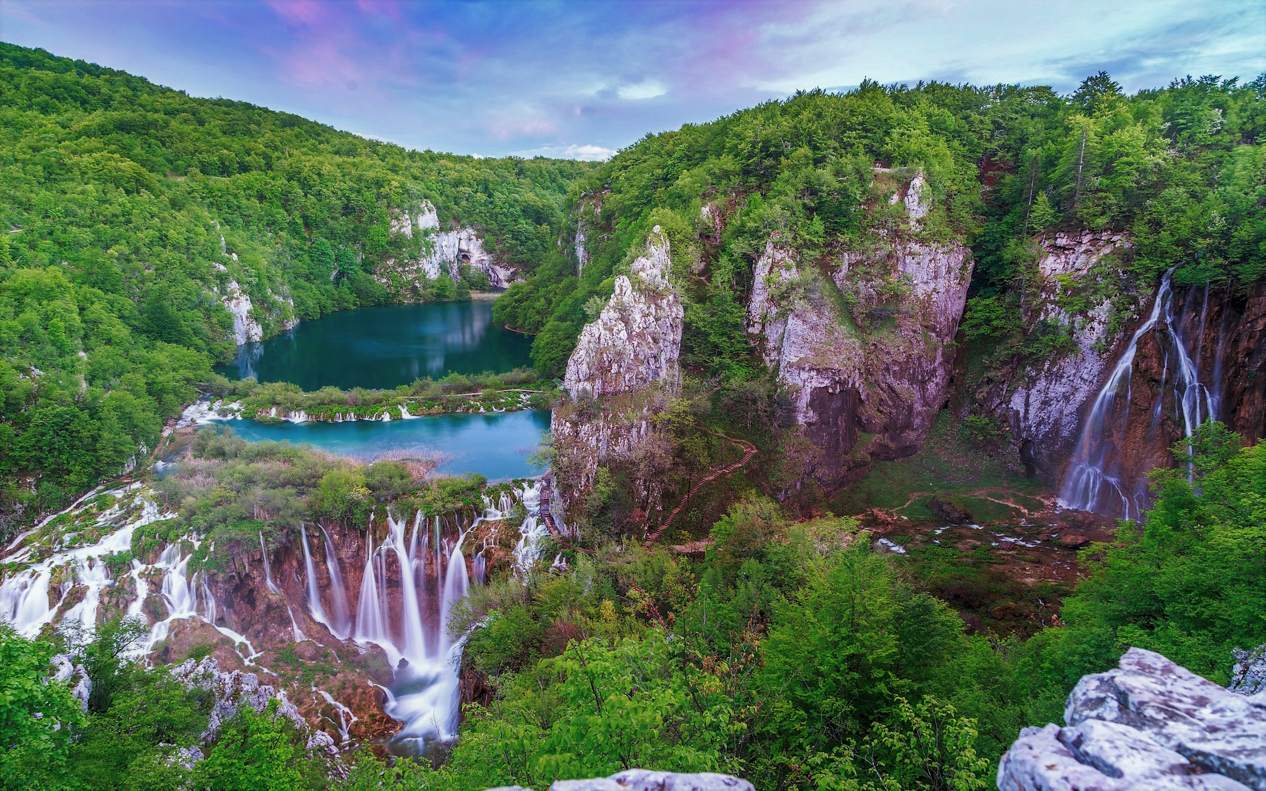Croatia Plitvice Lakes National Park Plitvice National Park Waterfall 2560x1600