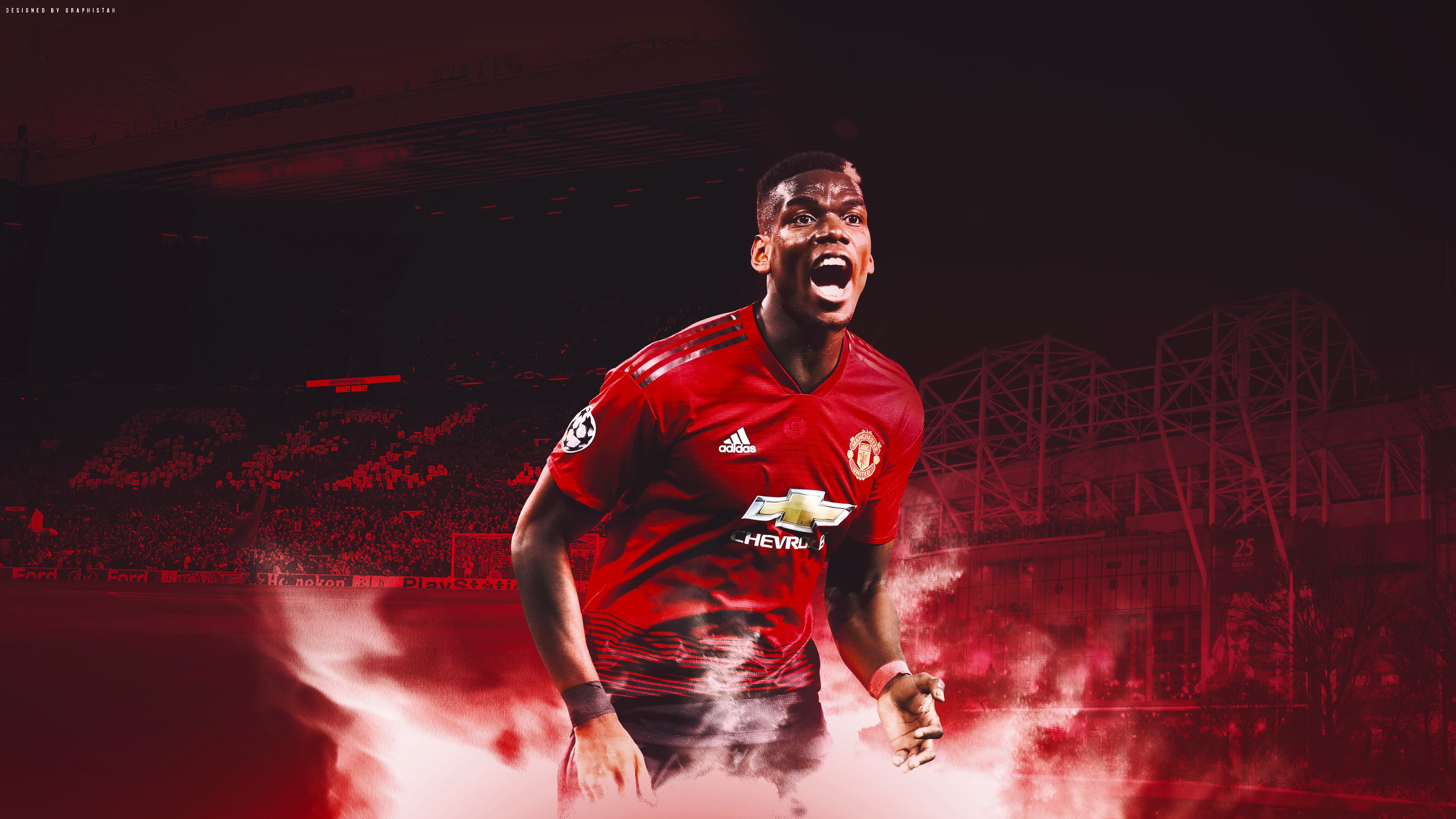 French Manchester United F C Paul Pogba Soccer 3840x2160