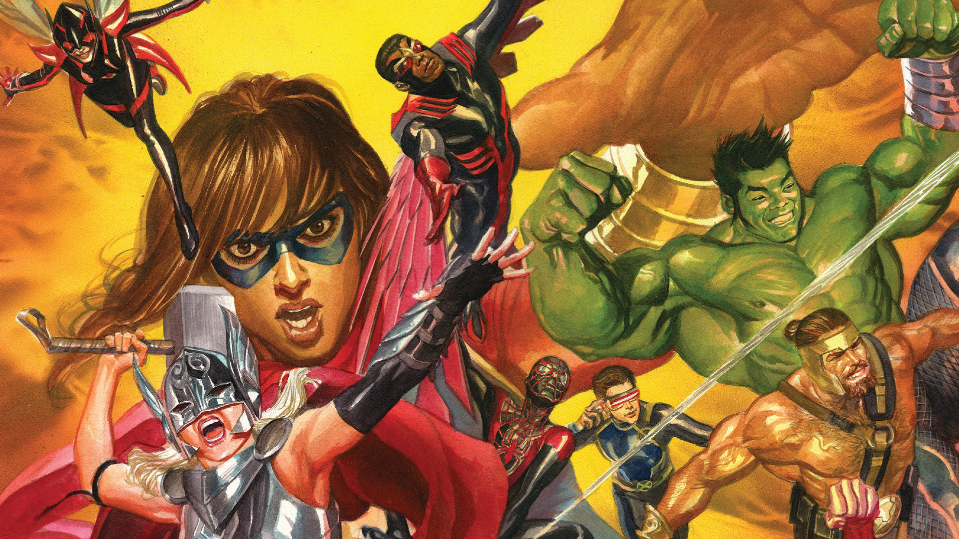 Avengers Cyclops Marvel Comics Hulk Jane Foster Thor 1920x1080