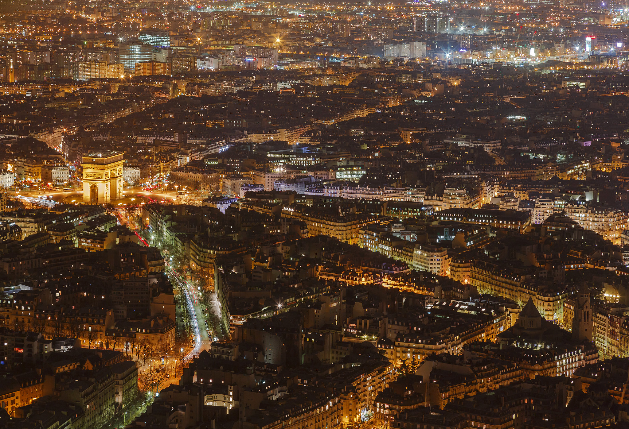 Arc De Triomphe Building City Cityscape Light Paris 2048x1398