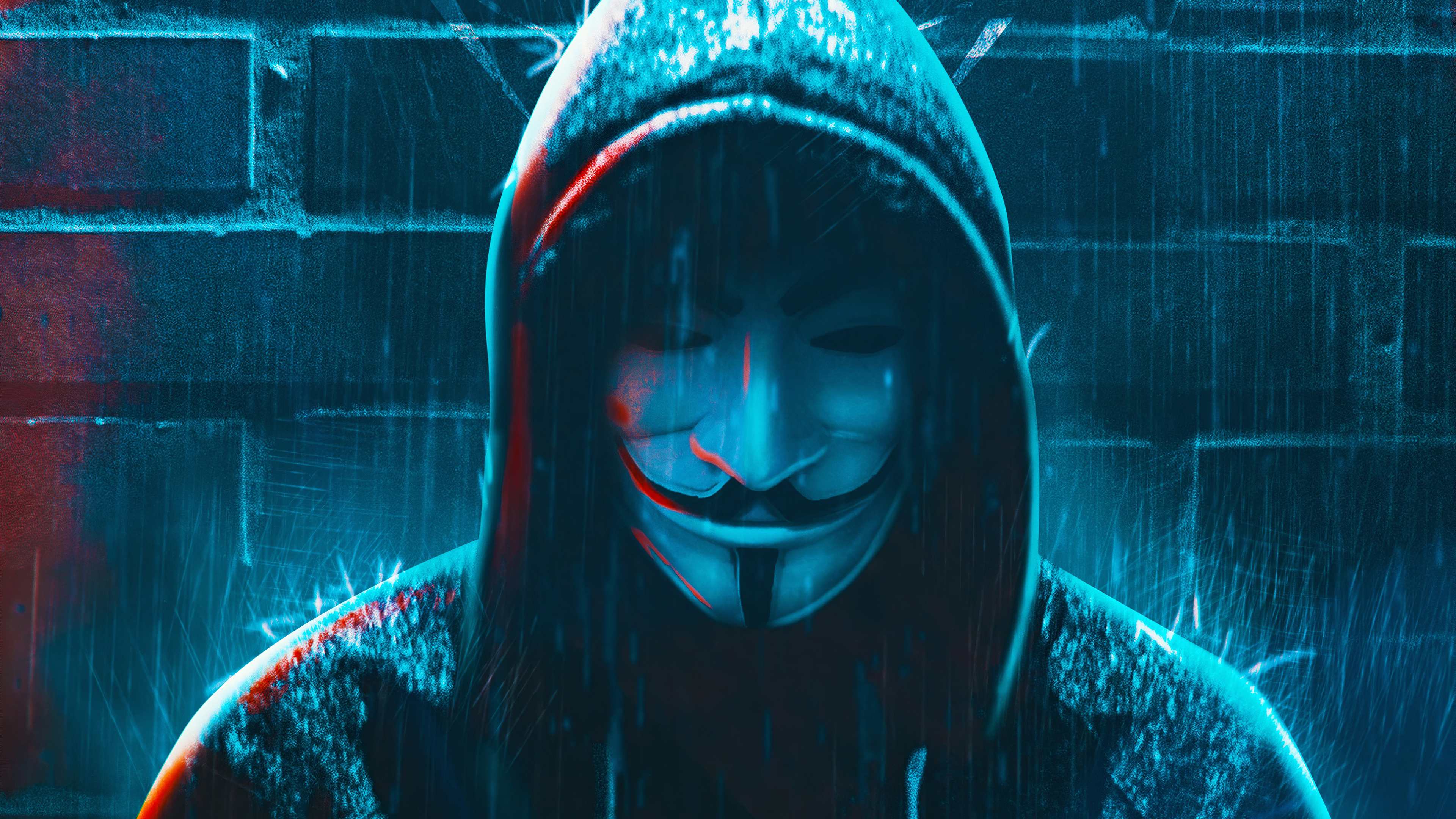 Anonymous Hood Mask 3840x2160