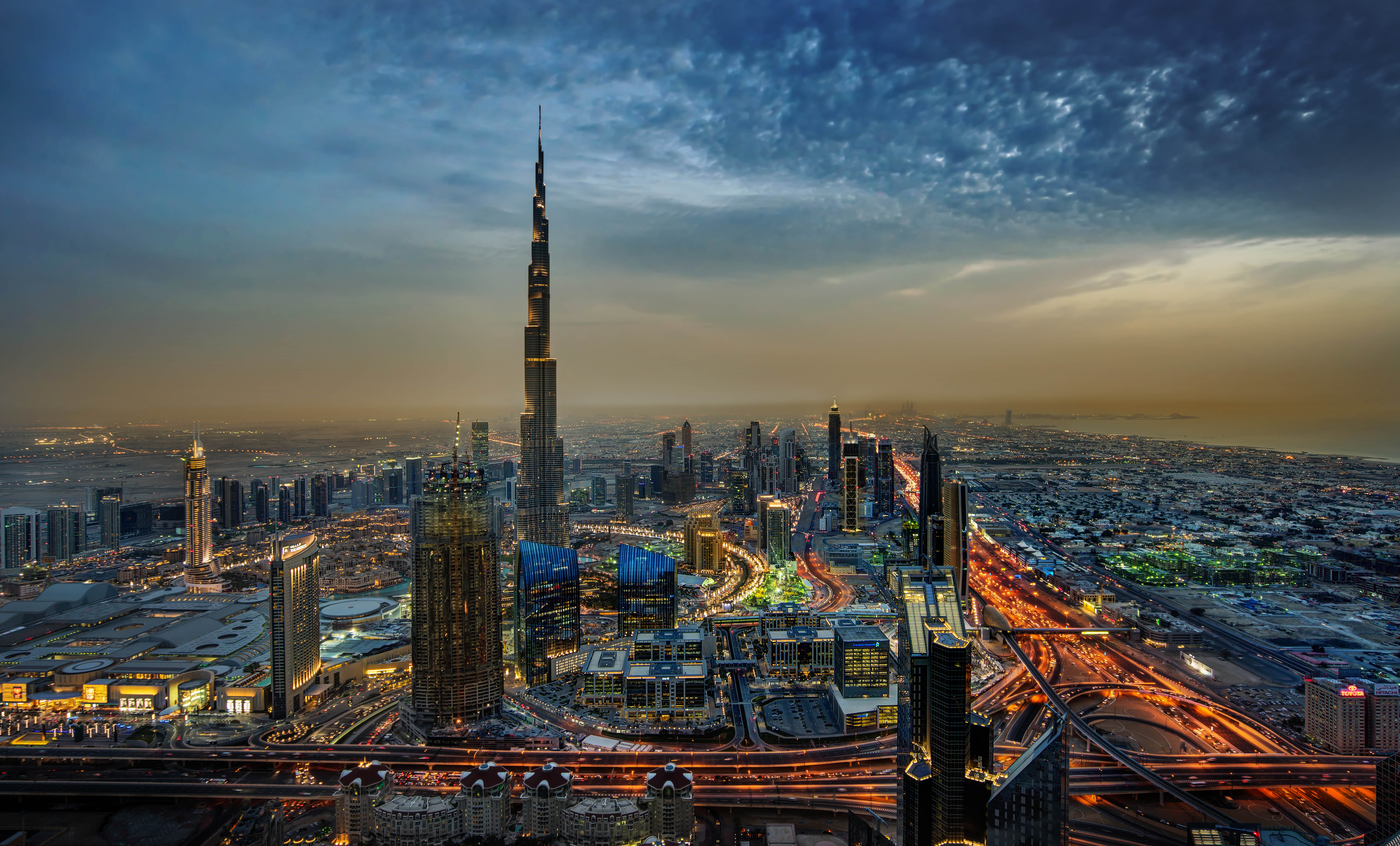 Building Burj Khalifa City Cityscape Dubai Horizon Skyscraper United Arab Emirates 7550x4564