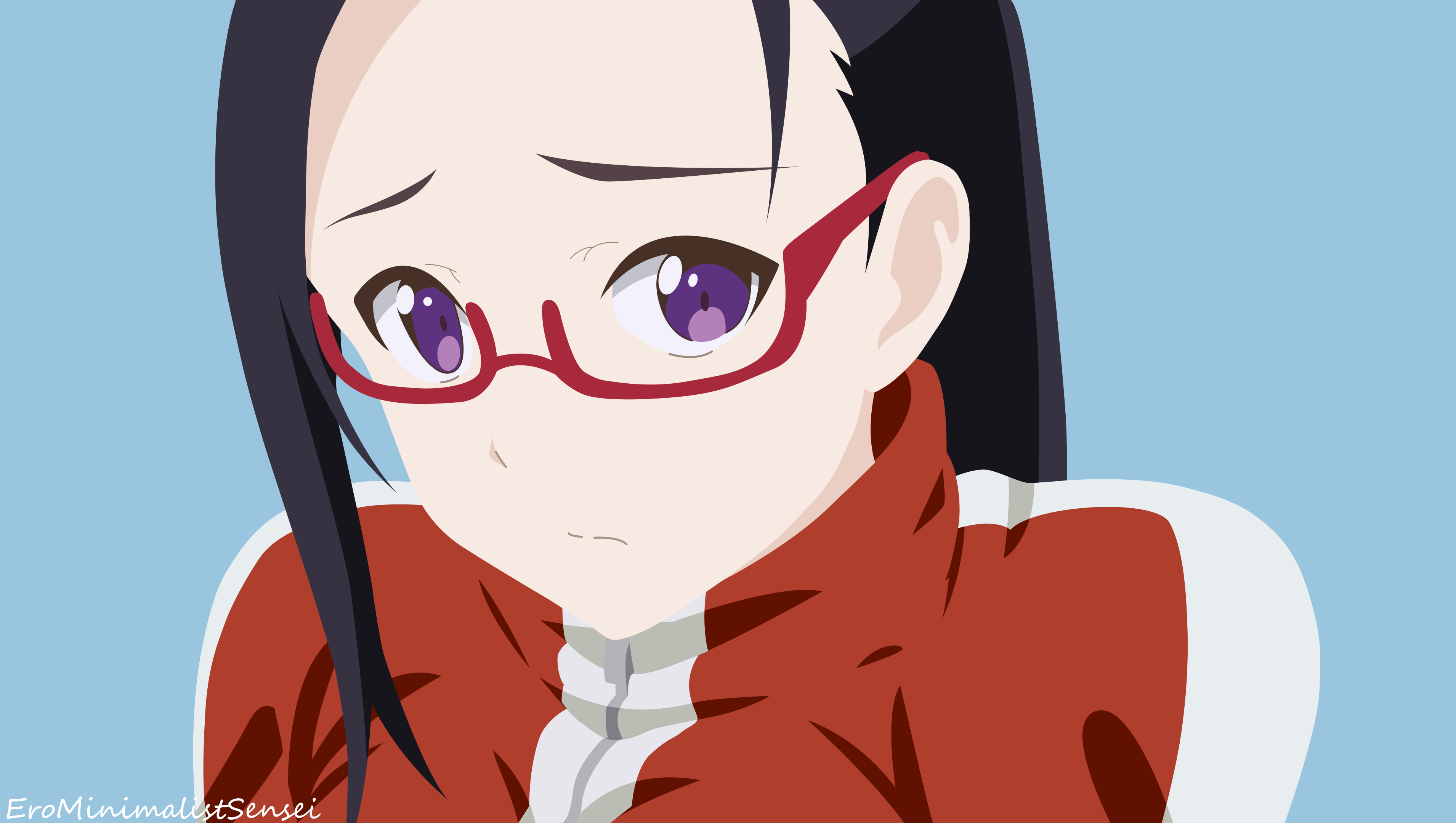 Demi Chan Wa Kataritai Glasses Minimalist Sakie Satou 3820x2160