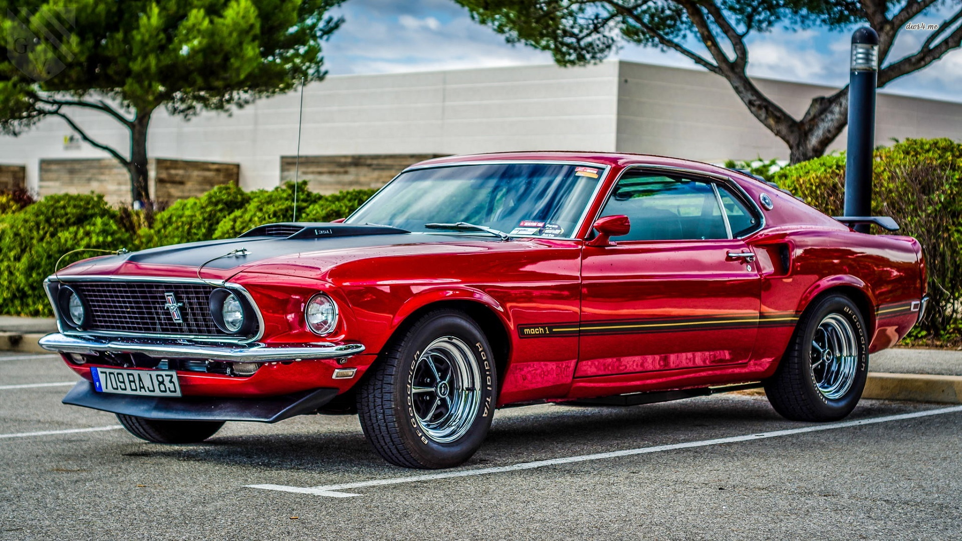 Car Fastback Ford Mustang Mach 1 Muscle Car Red Car 1920x1080