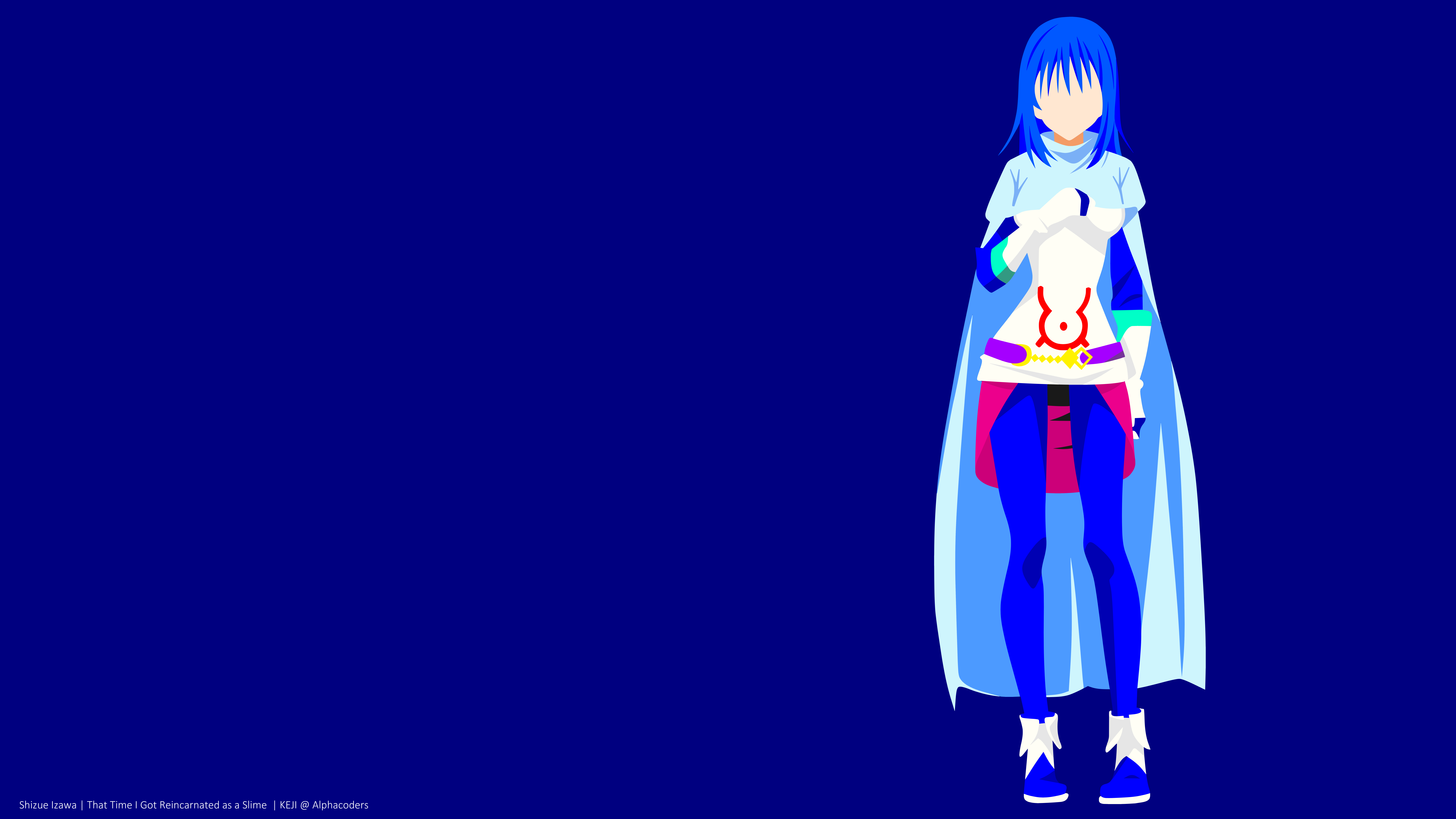 Blue Hair Girl Minimalist Shizue Izawa That Time I Got Reincarnated As A Slime 8000x4500