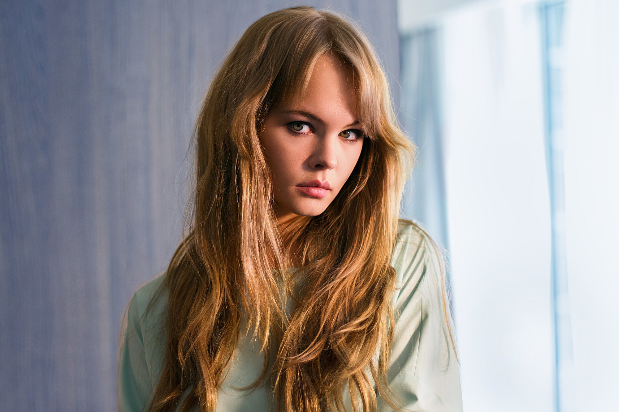 Anastasiya Scheglova Blonde Girl Green Eyes Model 2000x1331