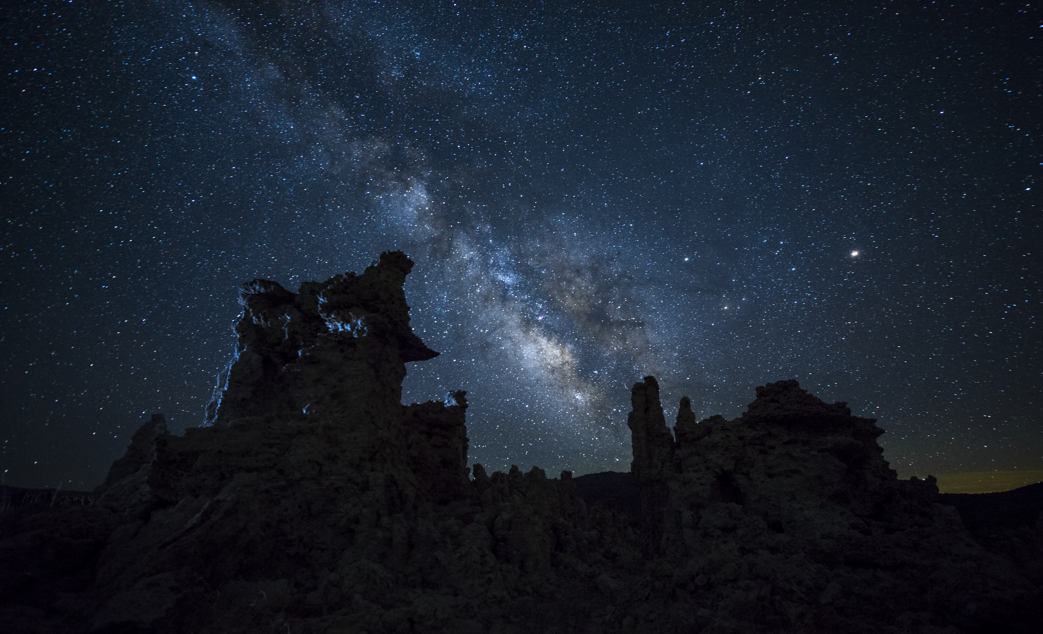 Milky Way Nature Night Rock Starry Sky Stars 2048x1245