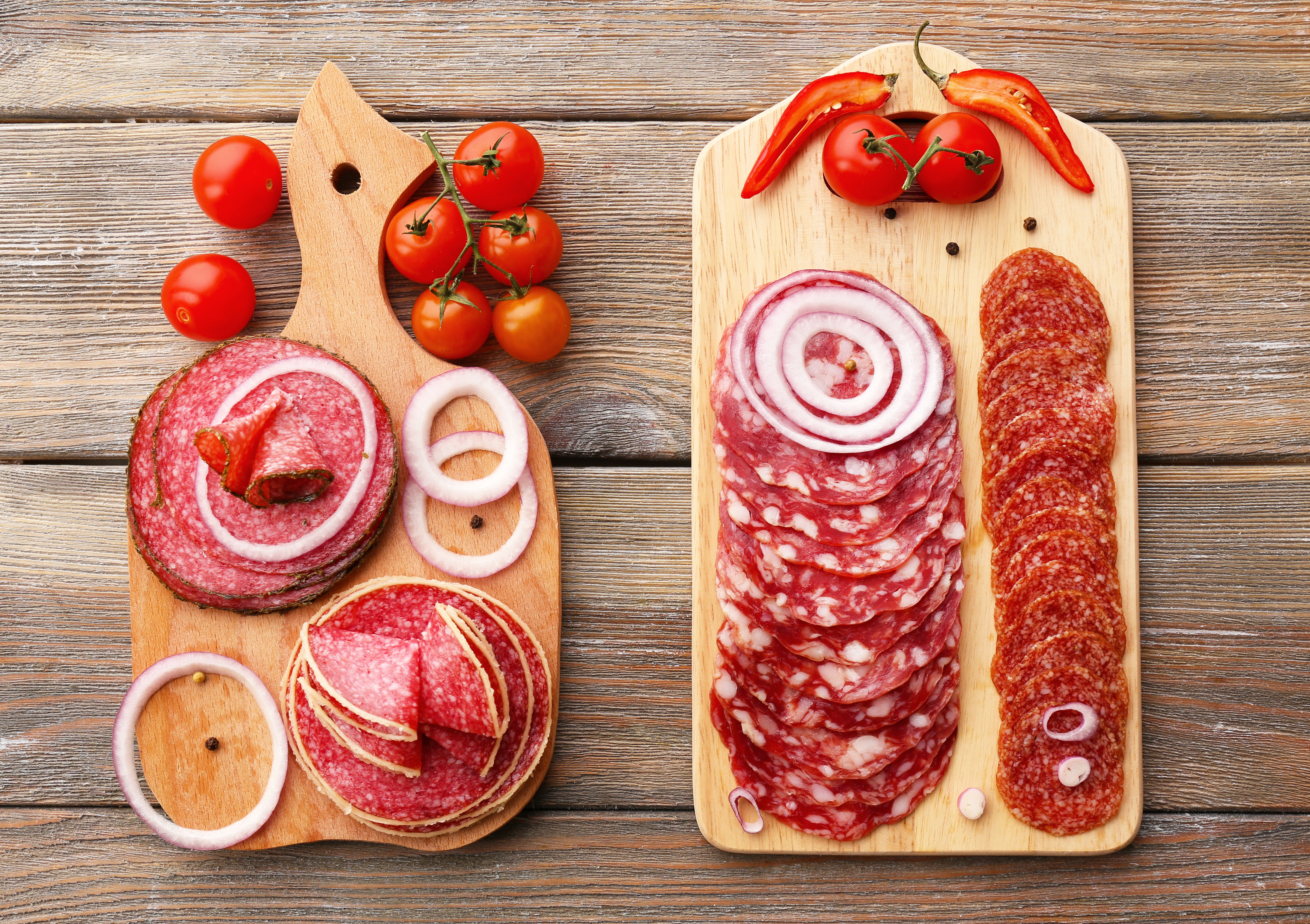 Meat Salami Still Life Tomato 4862x3428