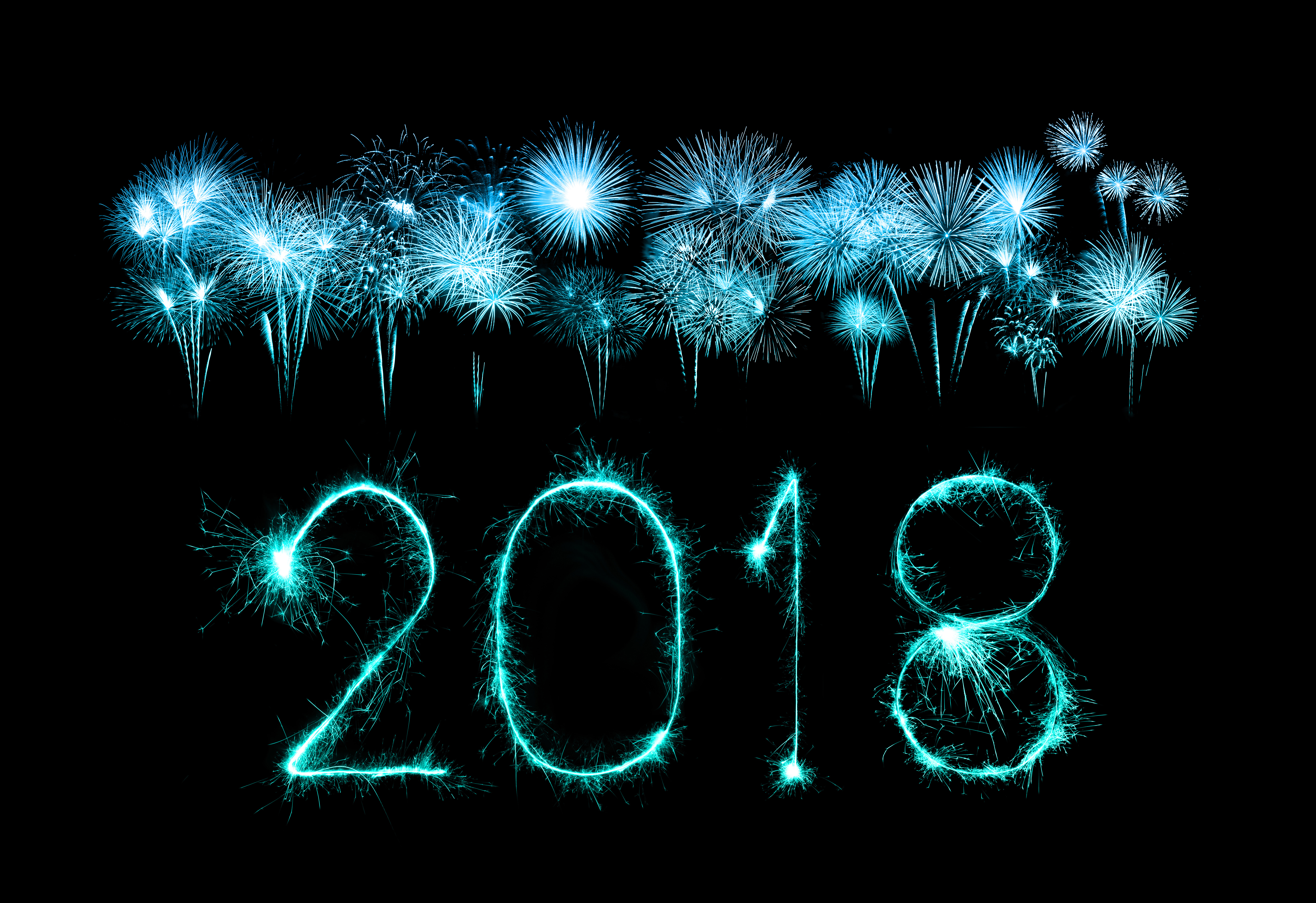 Fireworks New Year New Year 2018 6427x4410