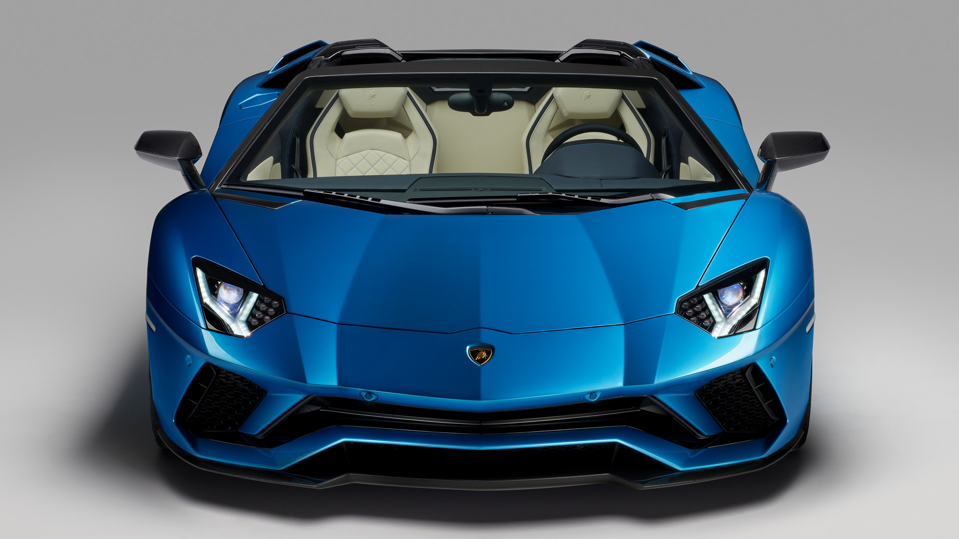 Blue Car Car Lamborghini Aventador S Roadster Sport Car Supercar 1920x1080