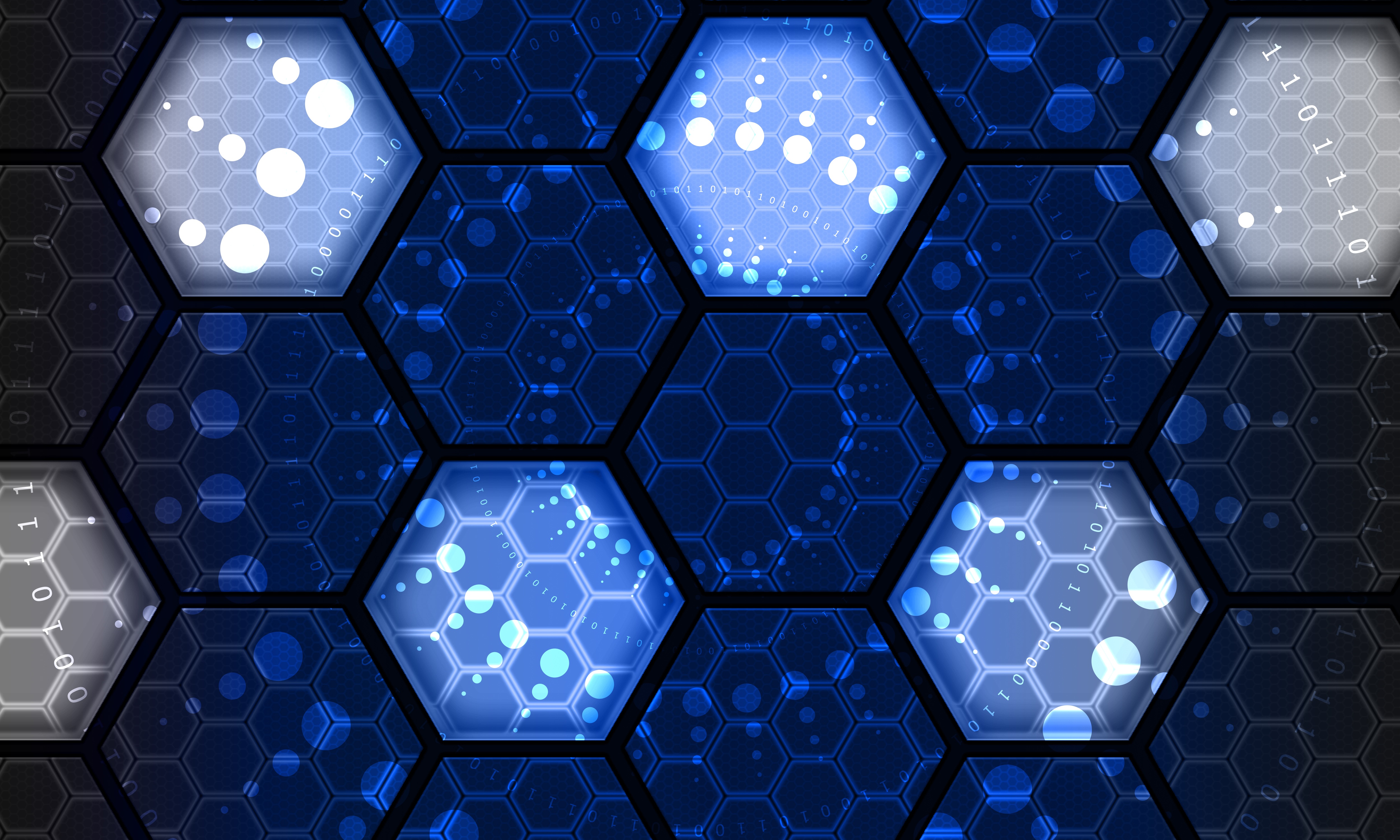 Artistic Blue Hexagon Pattern 5000x3000
