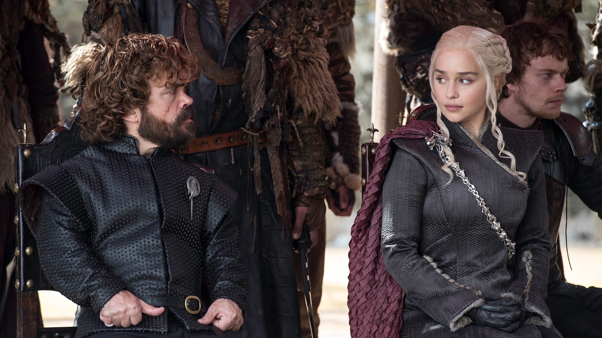 Alfie Allen Daenerys Targaryen Emilia Clarke Peter Dinklage Theon Greyjoy Tyrion Lannister 1920x1080