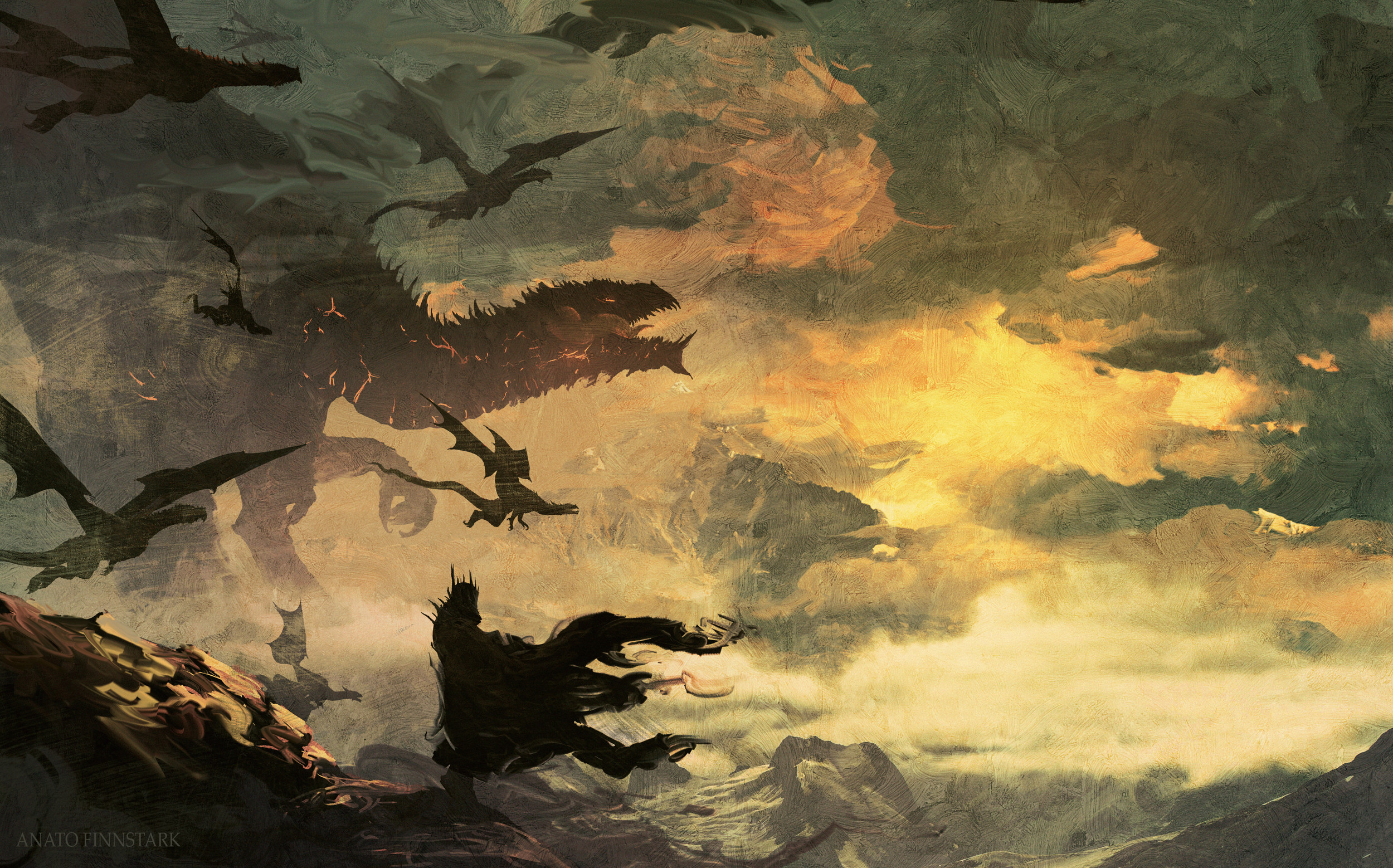 Fantasy Art Artwork Dragon The Lord Of The Rings Morgoth Anato Finnstark 2500x1558