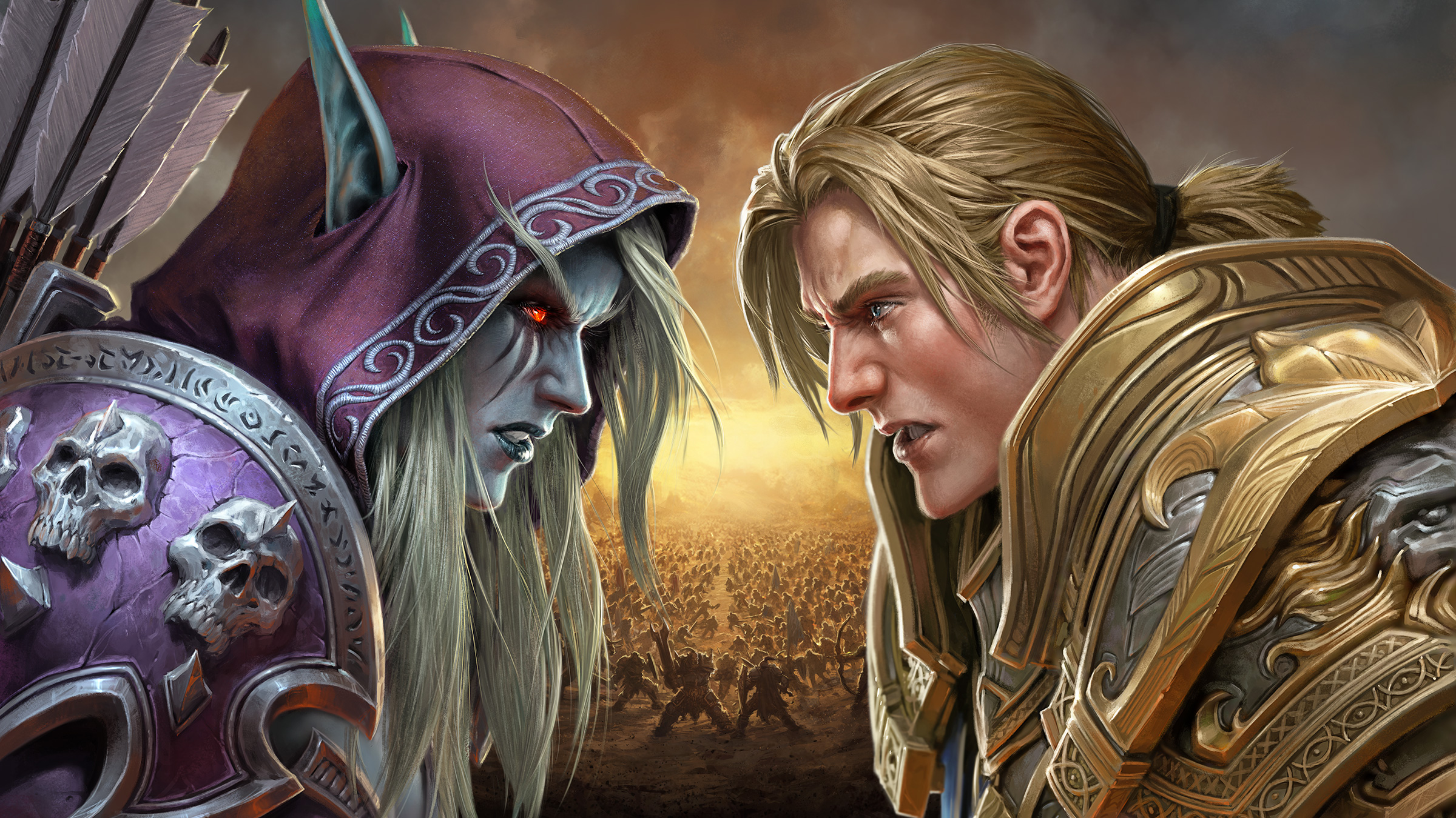 Anduin Wrynn Sylvanas Windrunner World Of Warcraft 2400x1350