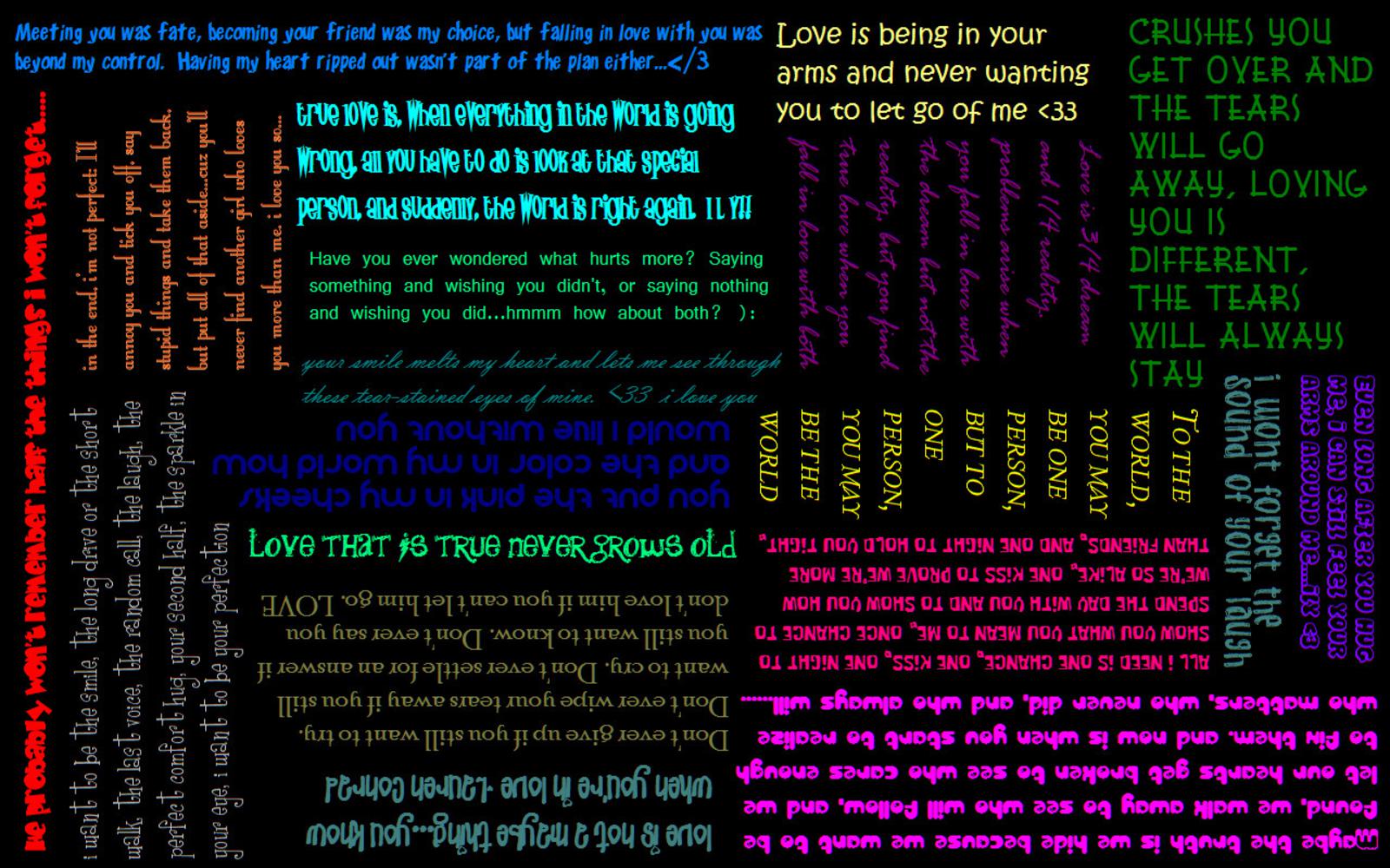 Abstract Colorful Colors Love Quote Word 1600x1000