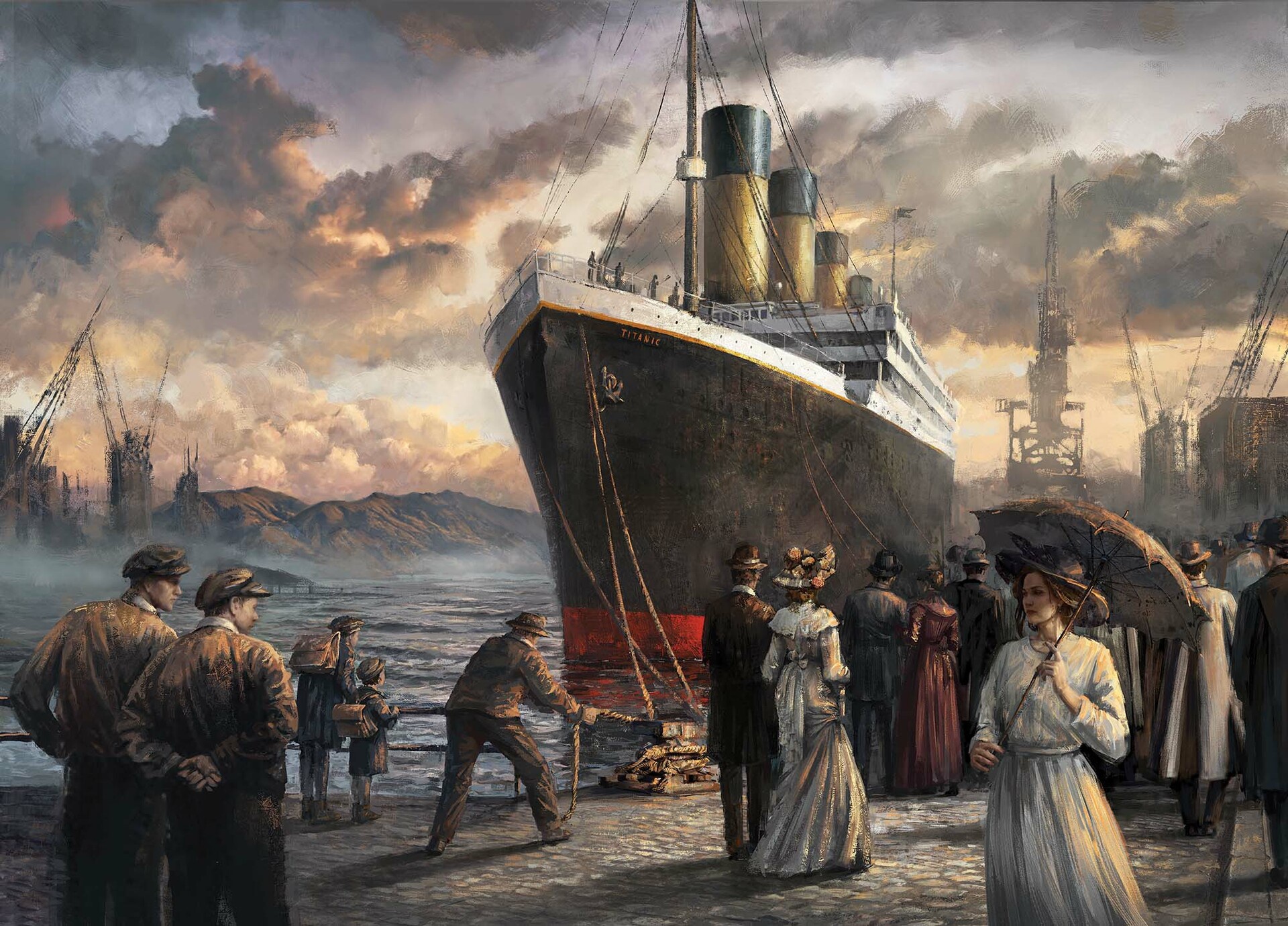 Artwork History Ship Vehicle Titanic 1920x1380