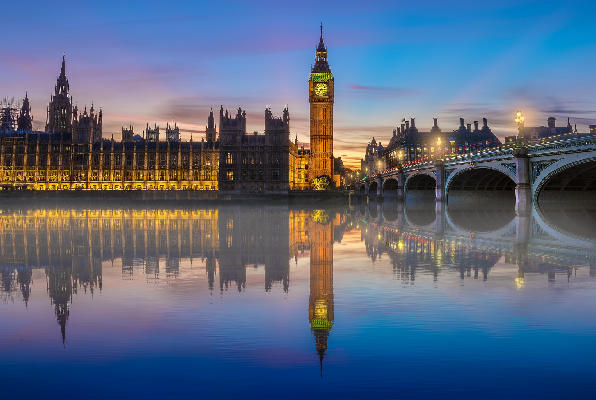 Big Ben Bridge Building London Reflection United Kingdom 2048x1373