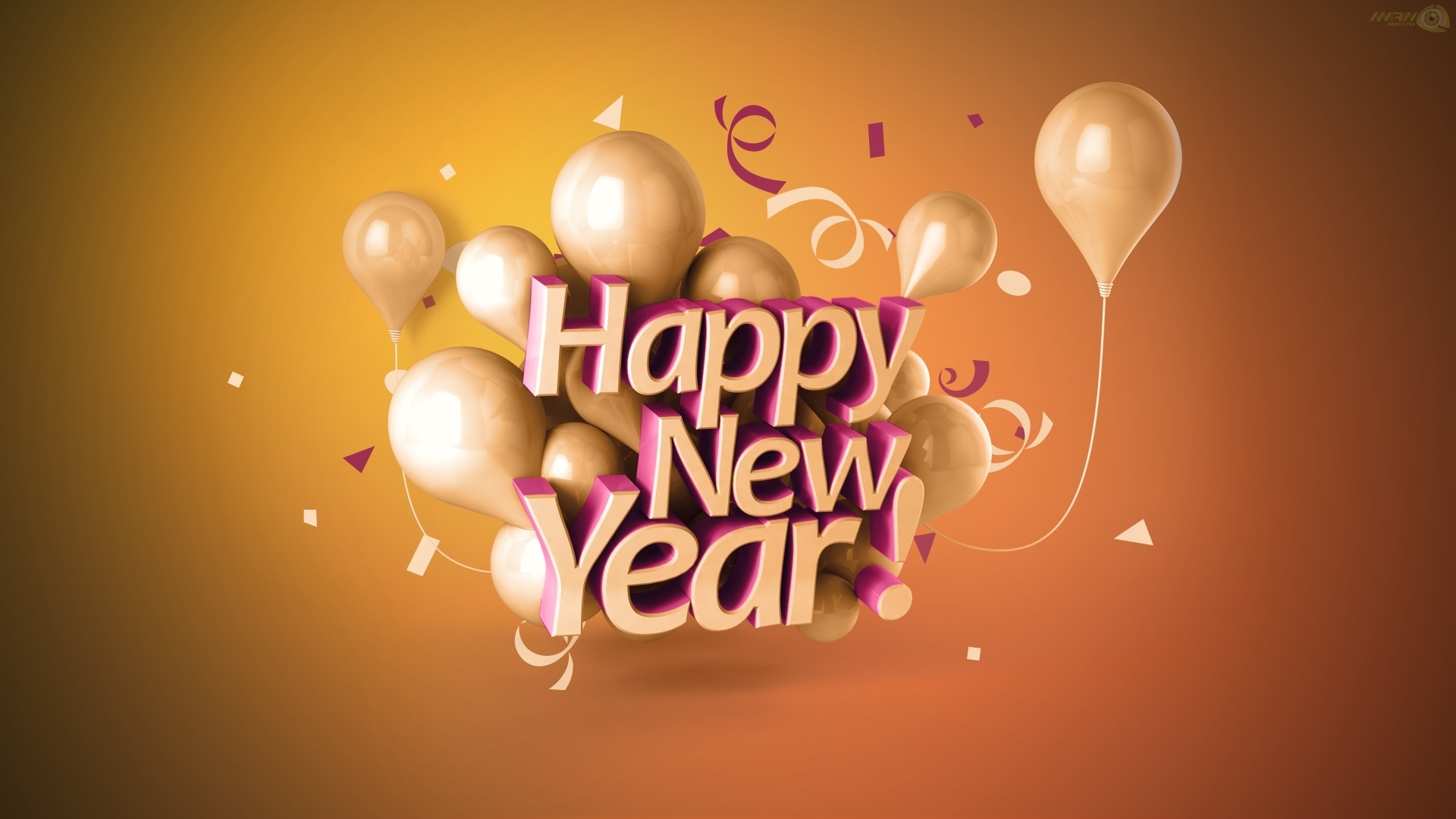 3d Balloon Cgi Digital Art Happy New Year New Year 1920x1080