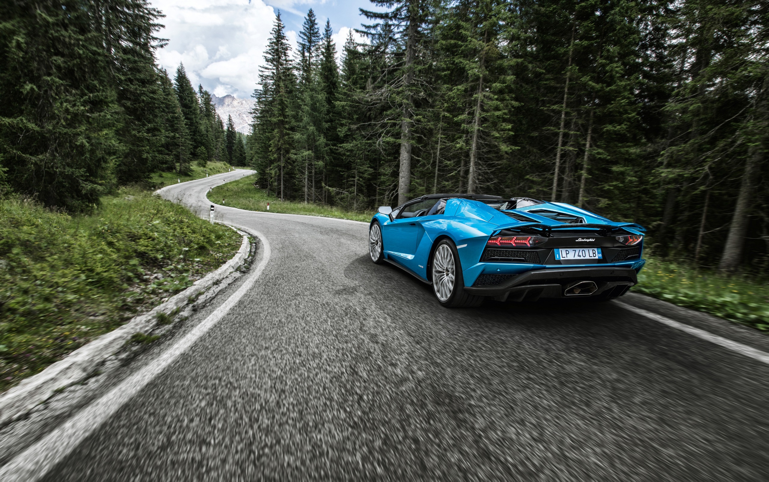 Blue Car Lamborghini Lamborghini Aventador S Road 2560x1606
